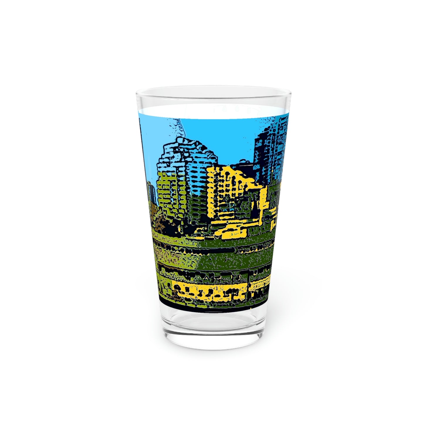 Pint Glass, 16oz ... That Classic Wheel ... 'Seattle's Wheel' ... & Old Classic Waterside Vendors ...  'Family Archives' ... Original Works ...