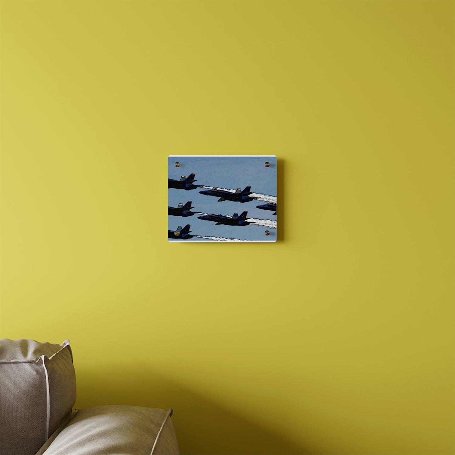 Acrylic Wall Art Panels ... Seattle Seafair ..."Blue Angels Run Over Lake Washington" ... Circa Mid 1980's ... Dr FJ Holt ... Original Works ...