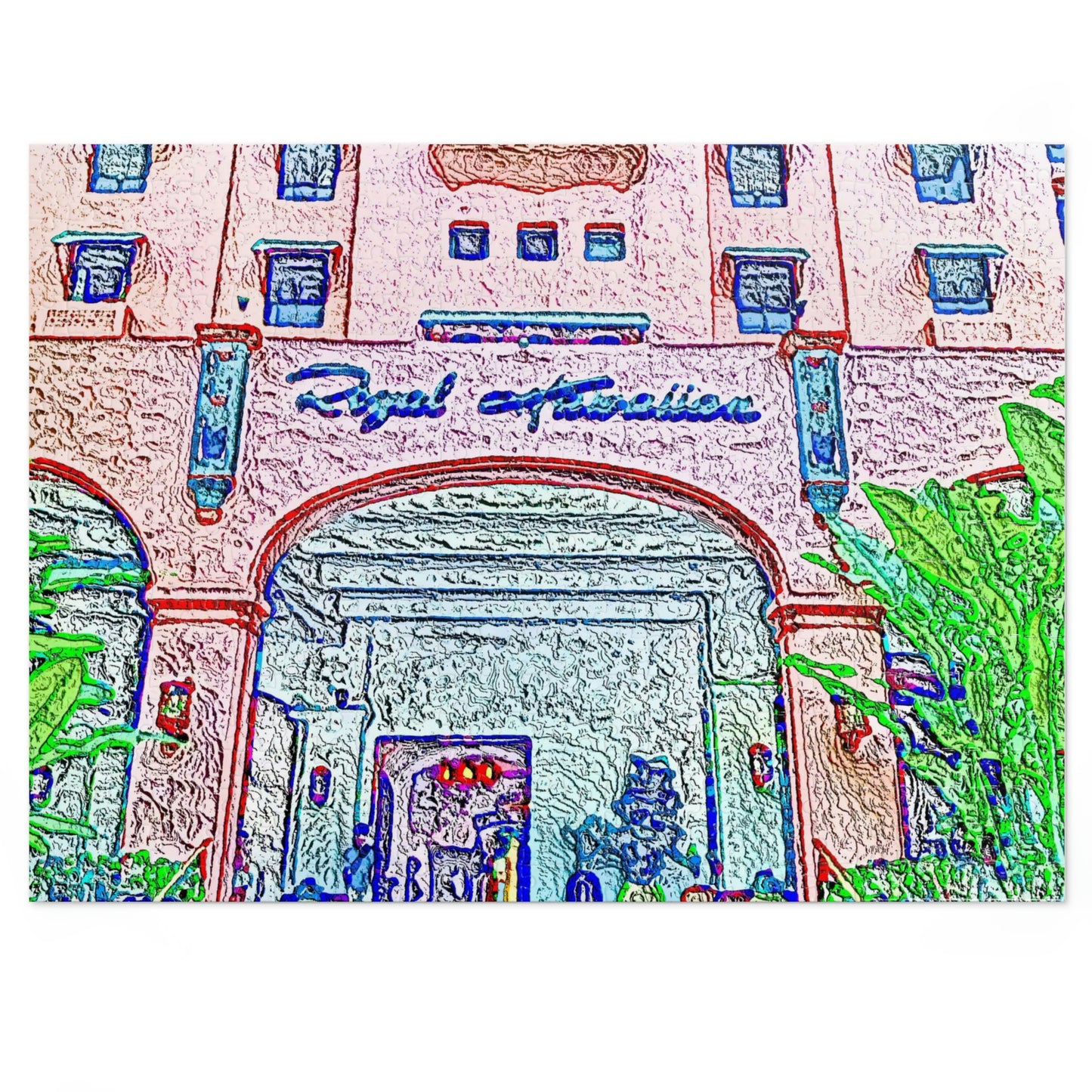 Jigsaw Puzzle (30, 110, 252, 500,1000-Piece) ... "La Grande Entree" At: 'The Pink Palace' ... The Royal Hawai'ian ... Honolulu, HI ... '27Oct2014' ... Original Works ...
