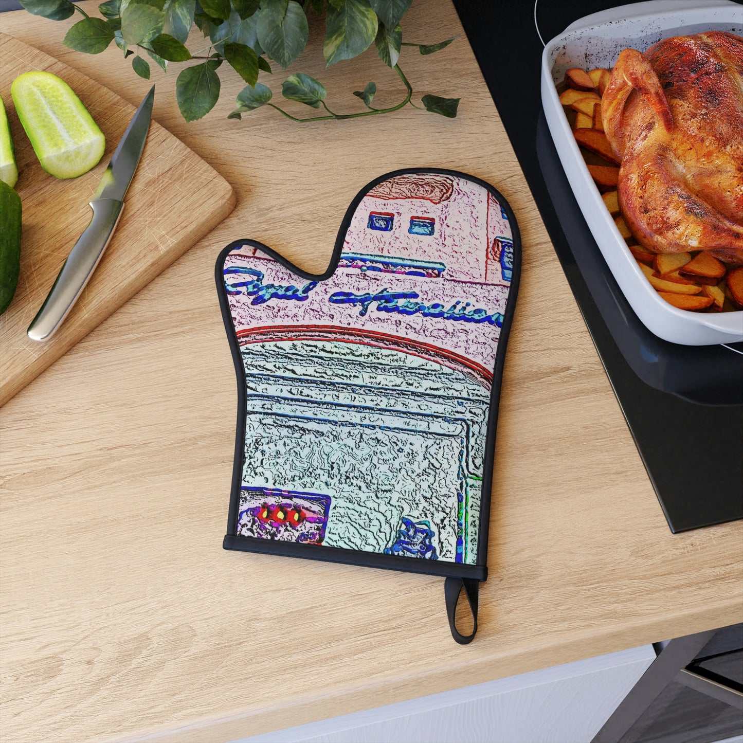 Oven Glove ...  "La Grande Entree" At: 'The Pink Palace' ... The Royal Hawai'ian ... Honolulu, HI ... '27Oct2014' ... Original Works ...
