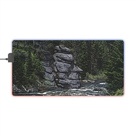 LED Gaming Mouse Pad ..."I Am Innocent" ... Tricky-Dick Immortalized ... Nixon Rock: Along The River ... Central Idaho, Summer 2020 ... Original Works ...