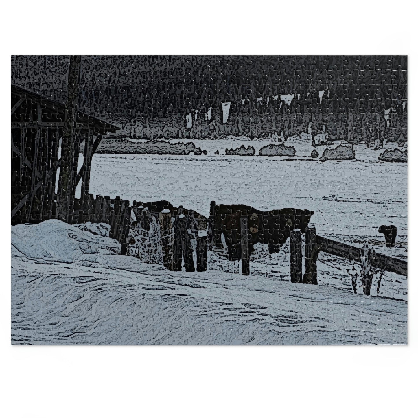 Jigsaw Puzzle (30, 110, 252, 500,1000-Piece) ... A Quiet Morning ... "Along The Red River & Nature Preserve Plateau" ... Jan23 ... Original Works ...