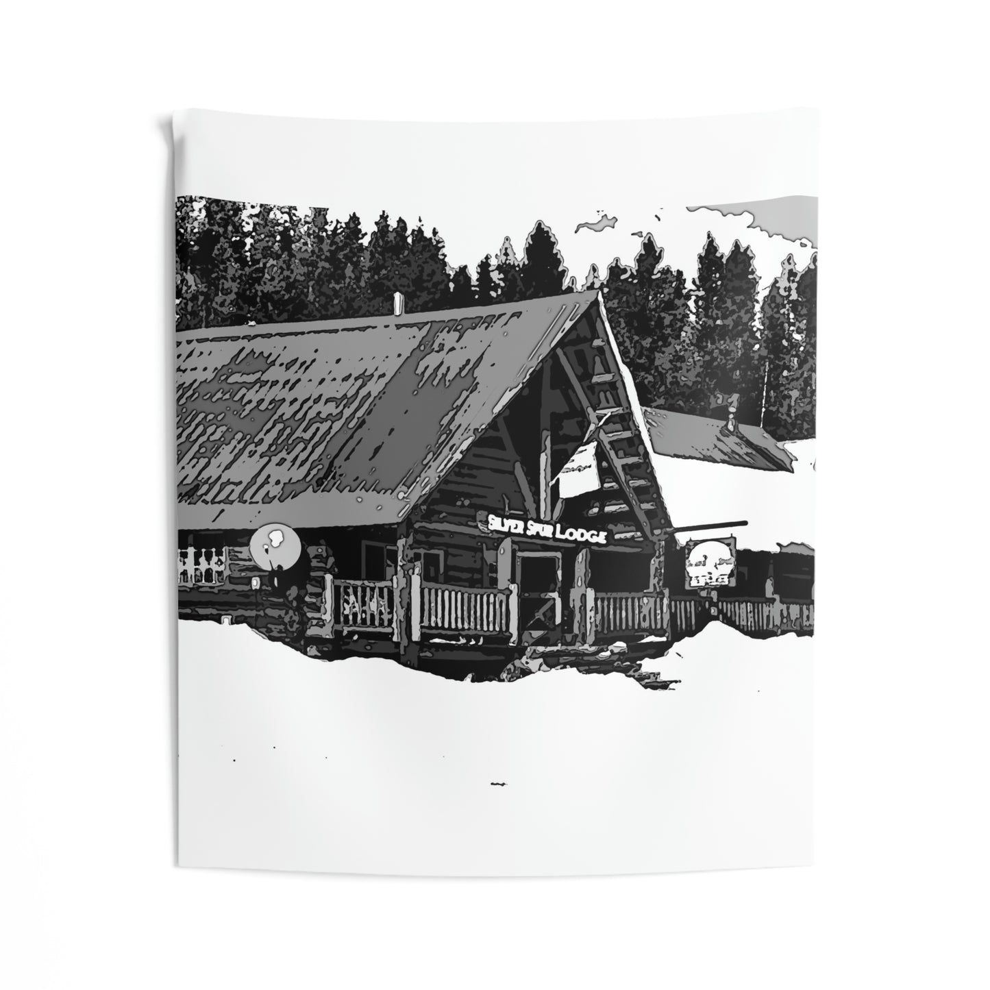 Indoor Wall Tapestries ... A Beautiful Lodge & Back-Country Outfitter In A Mountain Town ... 'Dixie, Idaho, November 2022' ... Original Works ...