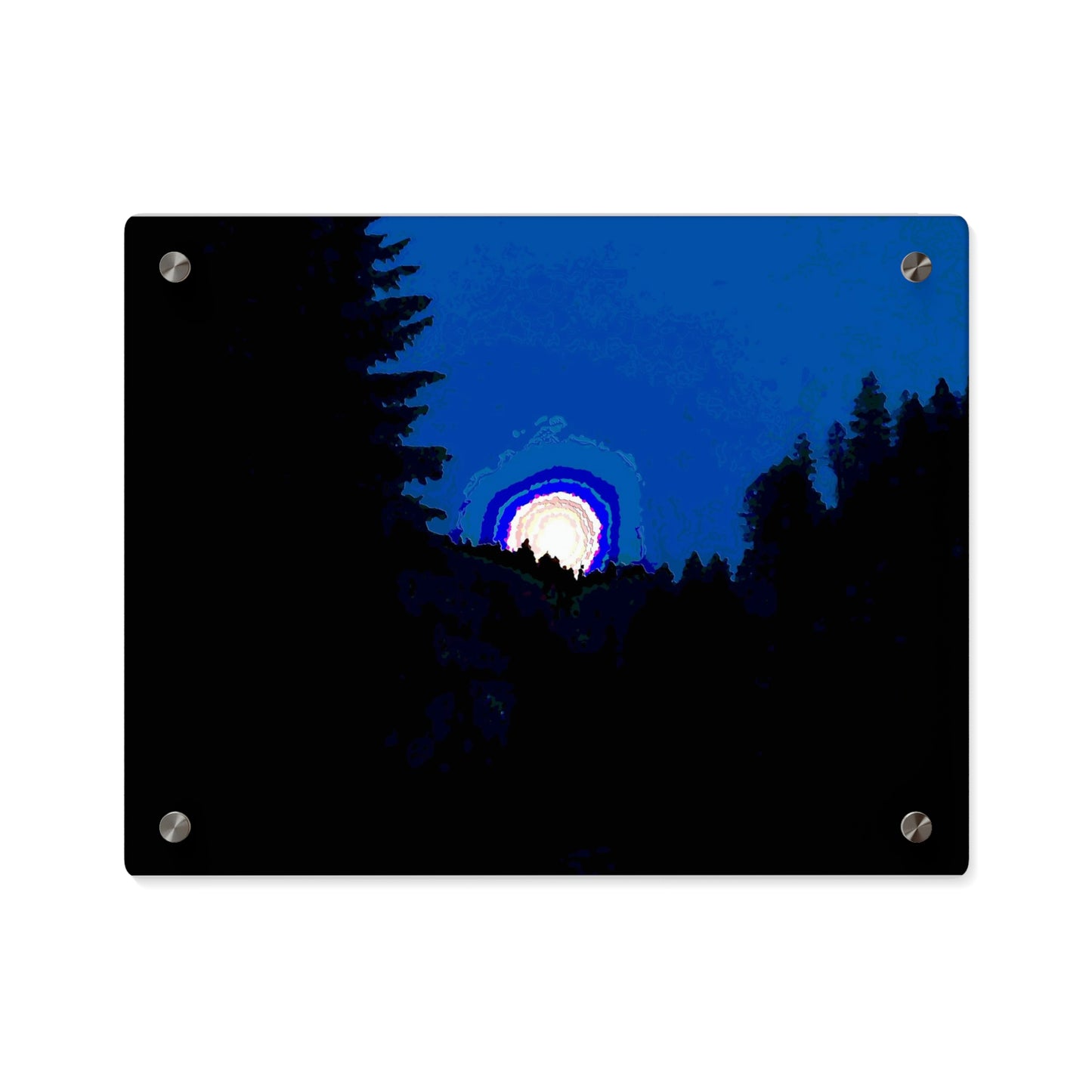Acrylic Wall Art Panels ... "The Road Home" ...' Over The River & Through The Woods To? ...' ... Moonscape Near Elk City, Idaho ... Original Works ... 5Jan23 ...