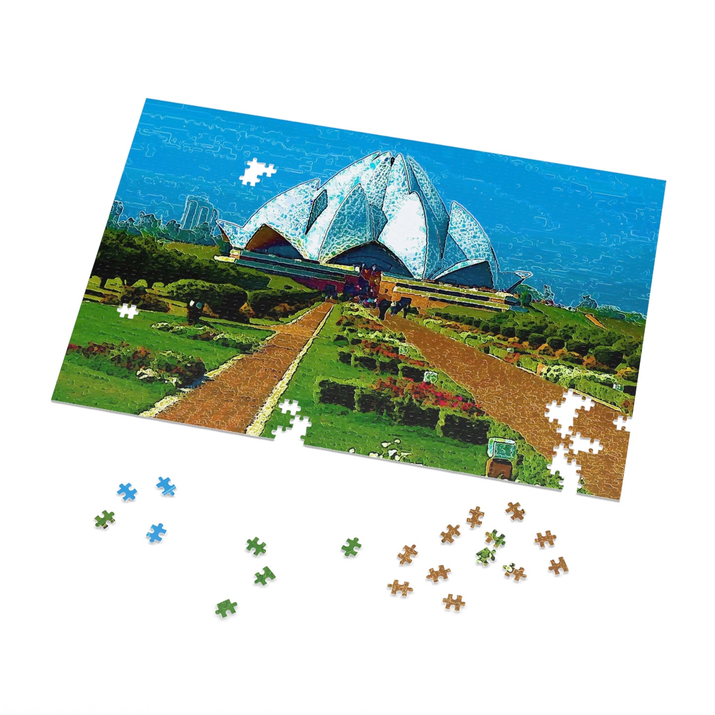 Jigsaw Puzzle (30, 110, 252, 500,1000-Piece) ... 'Bahai'i House-Of-Worship' ... "Lotus Temple: Delhi, India, 2008" ... Original Works ...