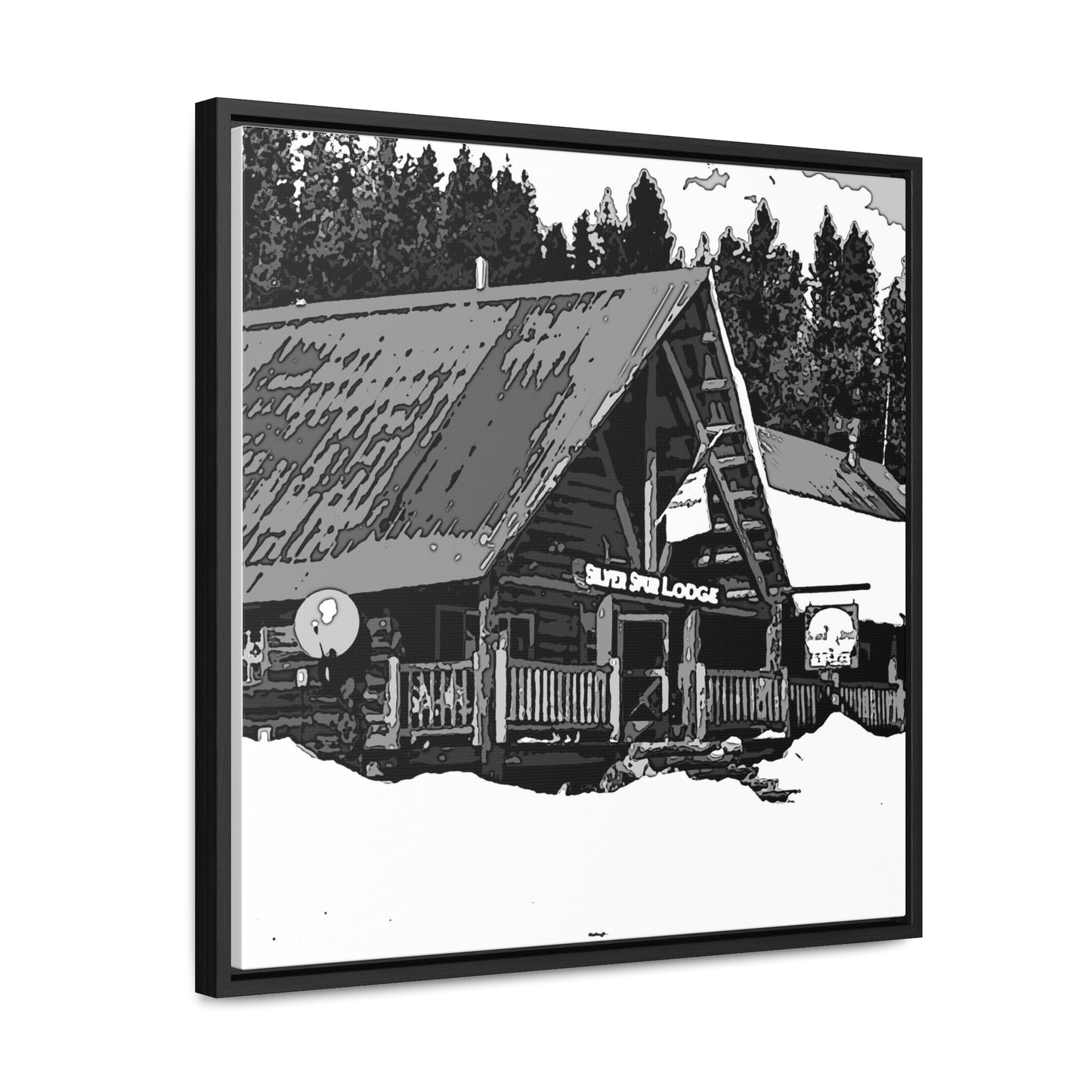 Gallery Canvas Wraps, Square Frame ... A Beautiful Lodge & Back-Country Outfitter In A Mountain Town ... 'Dixie, Idaho, November 2022' ... Original Works ...