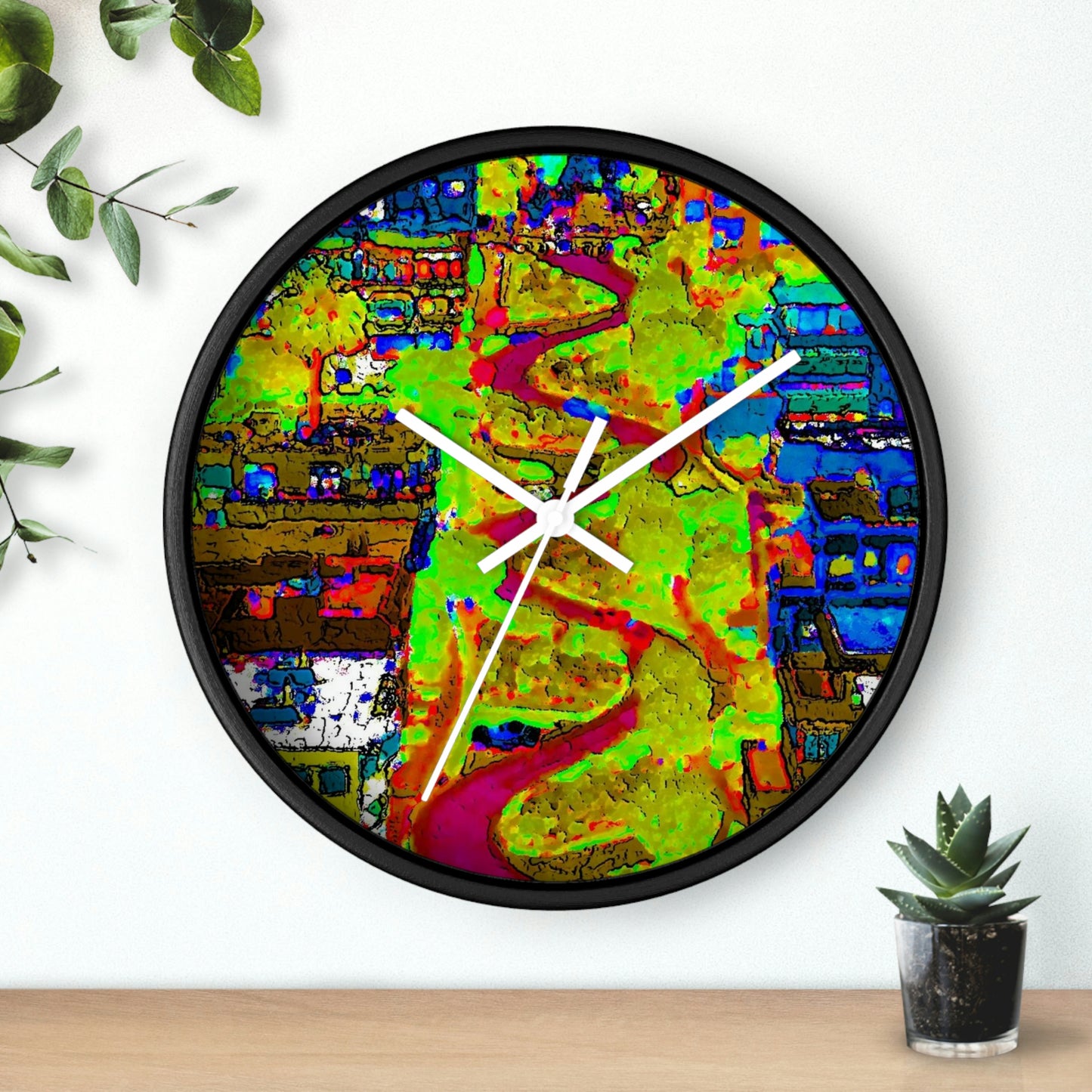 Wall clock ... A Crazy Street ... 'Eight Winding Curve-Switchbacks' ... "Lombard Street, San Francisco, CA' ... Family Archives: 1970's ... Original Works ...