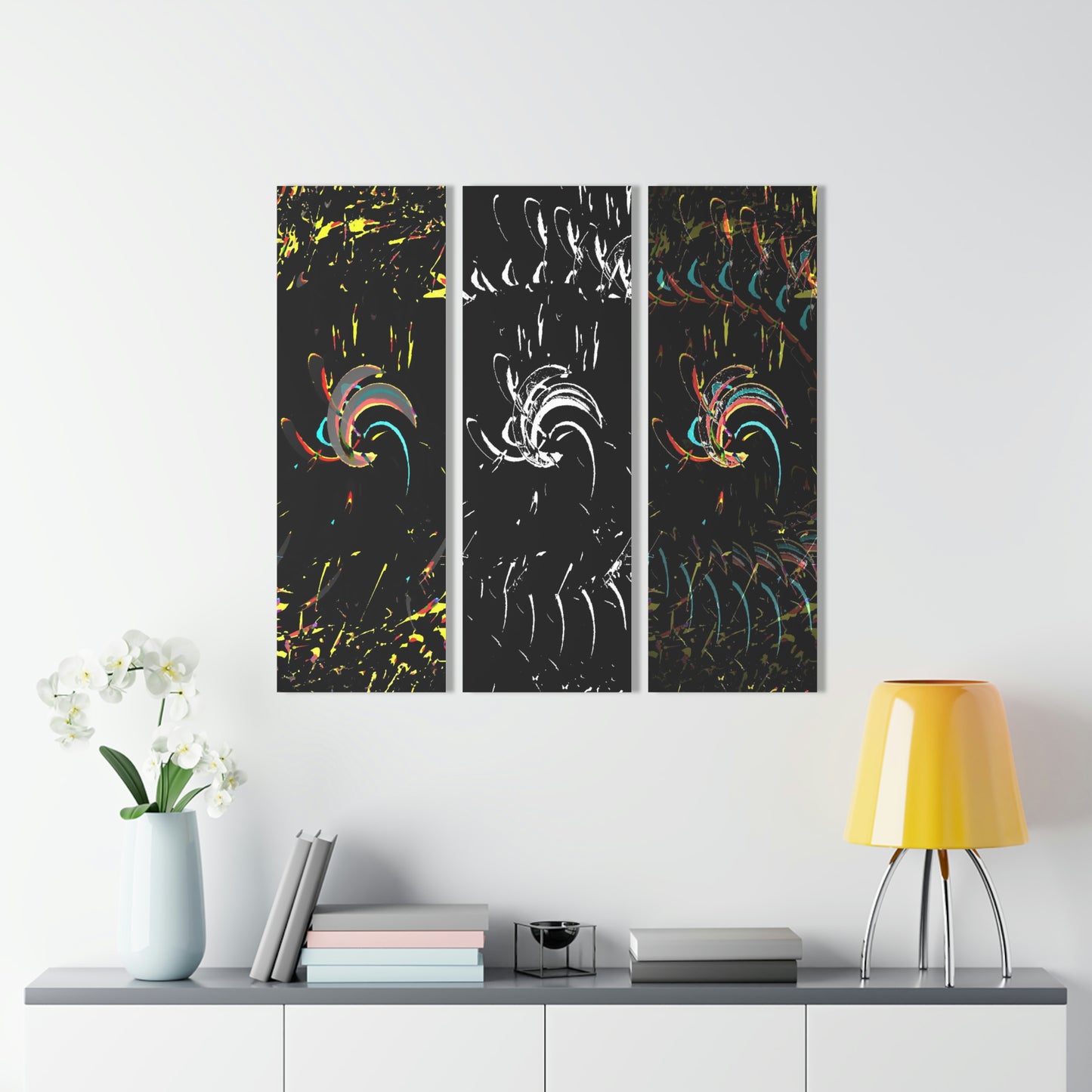 Acrylic Prints (Triptych) ... "Waning Moon" ... Central Idaho ... October 2022 ... Rendering Time: 22 Hours ... Original Works ...