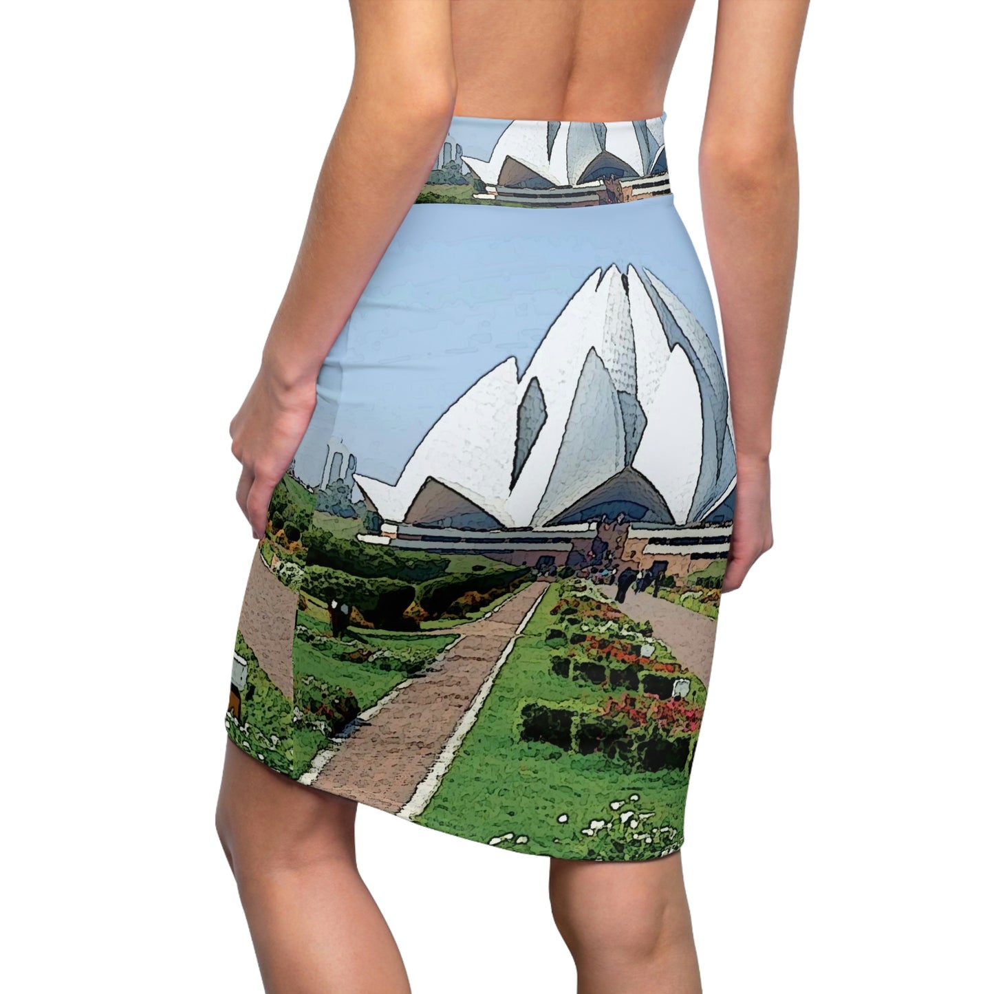 Women's Pencil Skirt ... 'Bahai'i House-Of-Worship' ... "Lotus Temple: Delhi, India, 2008" ... Original Works ...