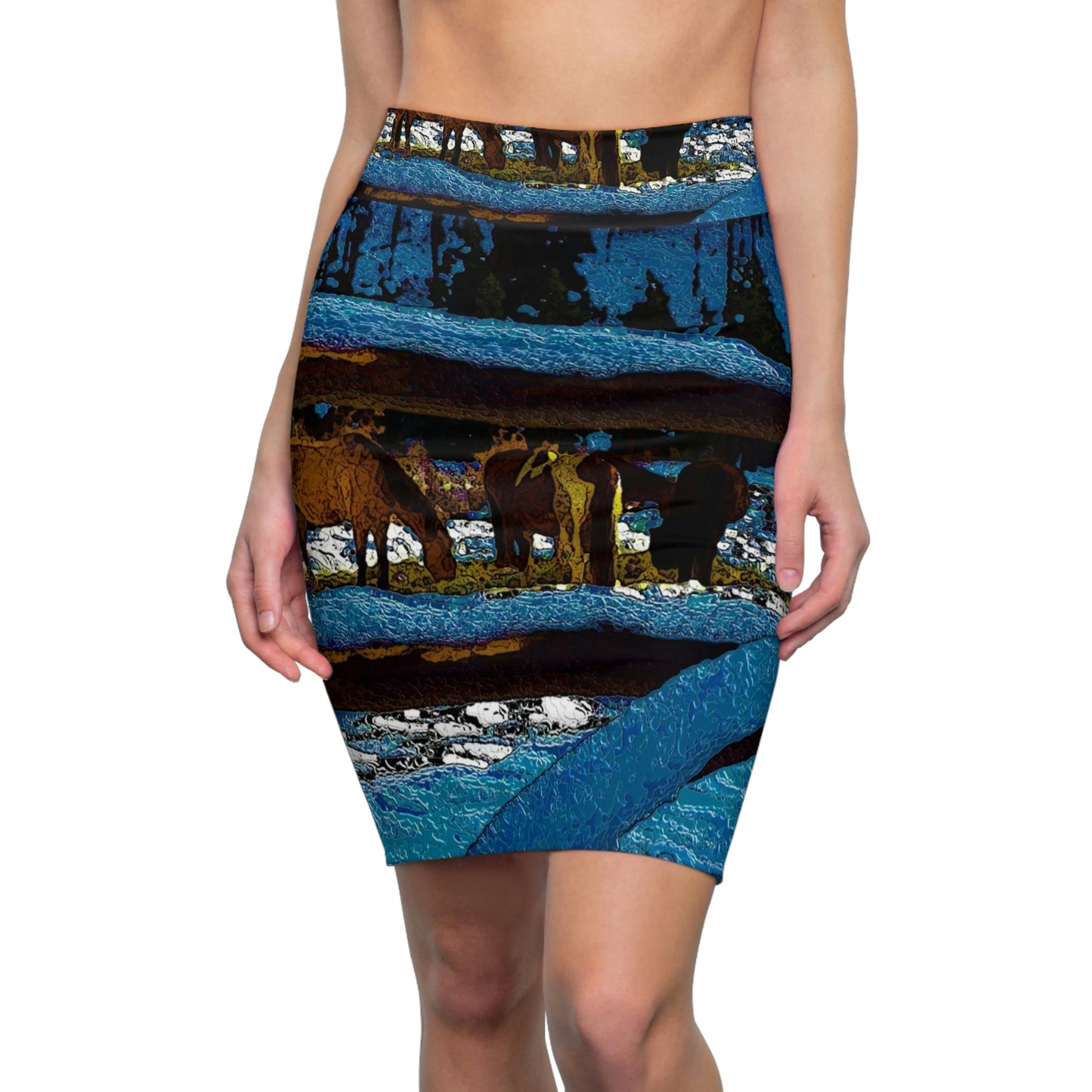 Women's Pencil Skirt ... A Horse ... A Saddle ...  Foraging Through The Snow ...  An_Asses 'Cry' ... Central Idaho, November 2022 ...  Original Works ...