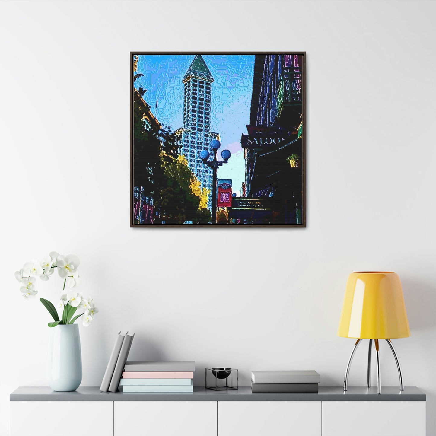 Gallery Canvas Wraps, Square Frame ...  Pioneer Square & Smith Tower ... 'That World Famous View' ... Colleague Supplied Photo ... Original Works ...