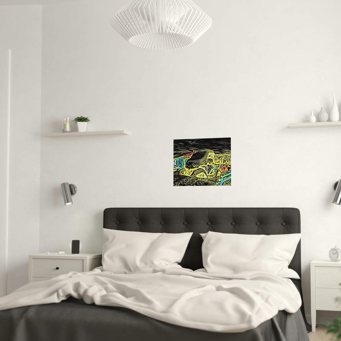 Satin Posters (210gsm) ... "Snow Vehicle In Snow Storm At-Rest" ... Circa 12Mar23 ... Central Idaho ... 18-Hours Rendering Time: Original Works ...