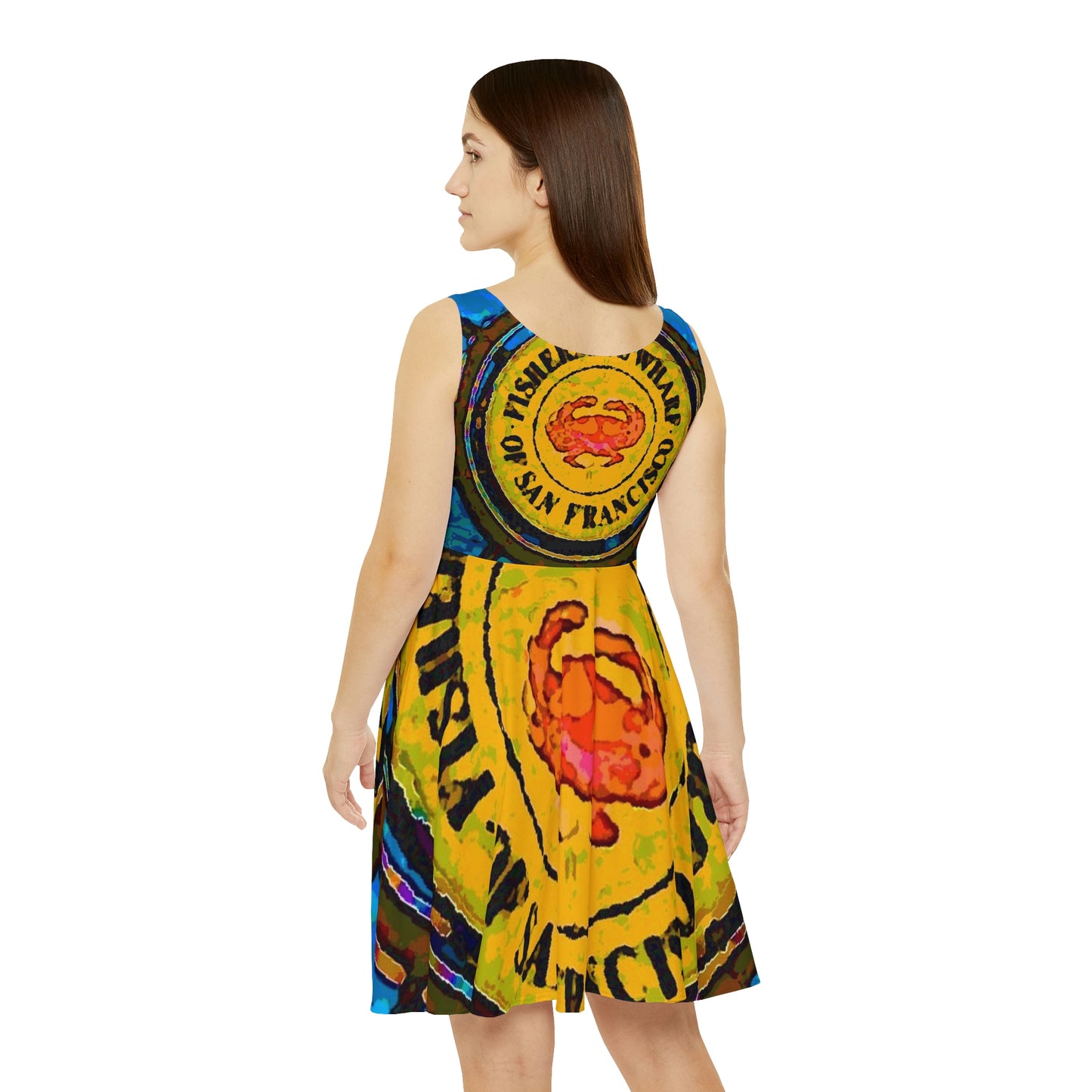 Women's Skater Dress ... "No.9 Fishermen's Grotto - Fishermen's Wharf, SF, California" ... Family Archives: 1970's ... Original Works ...