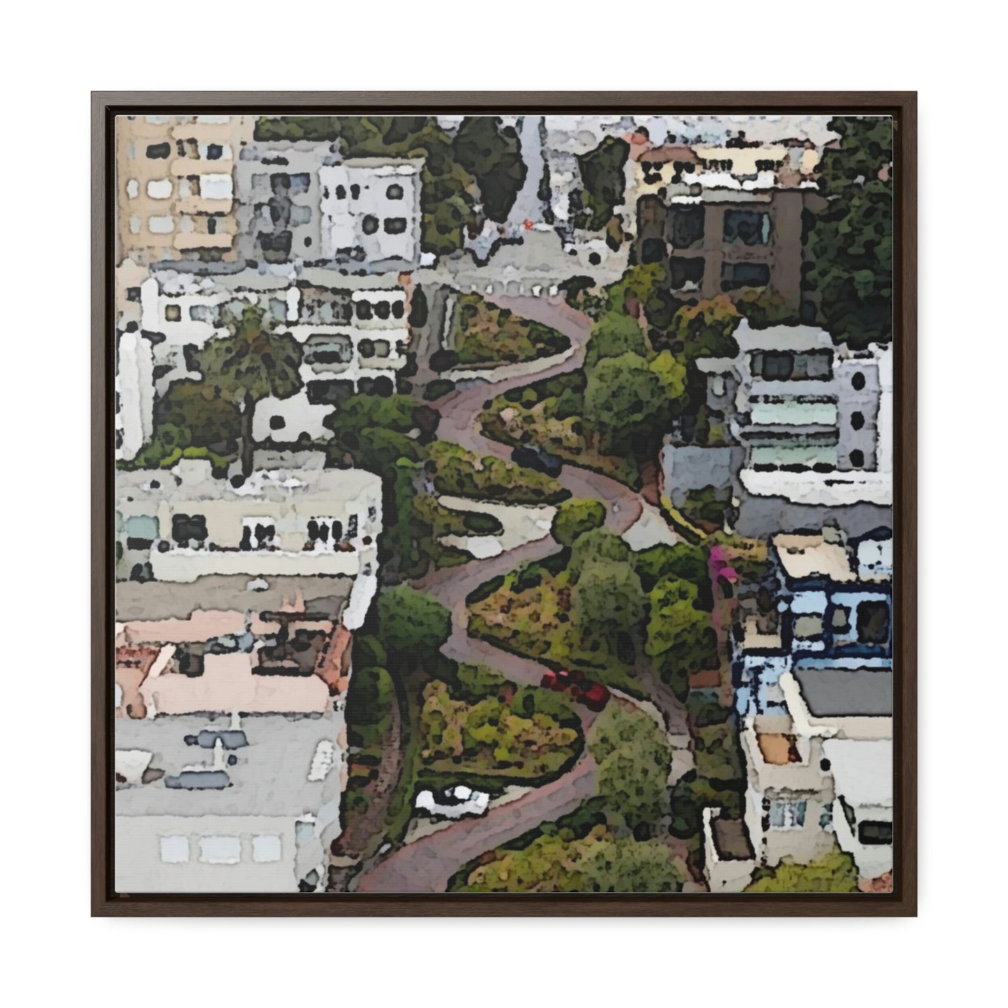 Gallery Canvas Wraps, Square Frame ... A Crazy Street ... 'Eight Winding Curve-Switchbacks' ... "Lombard Street, San Francisco, CA' ... Family Archives: 1970's ... Original Works ...