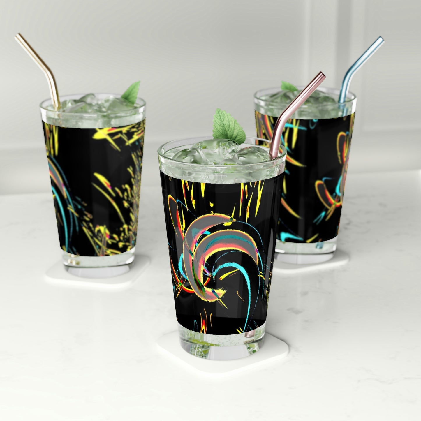 Pint Glass, 16oz ... "Waning Moon" ... Central Idaho ... October 2022 ... Rendering Time: 22 Hours ... Original Works ...