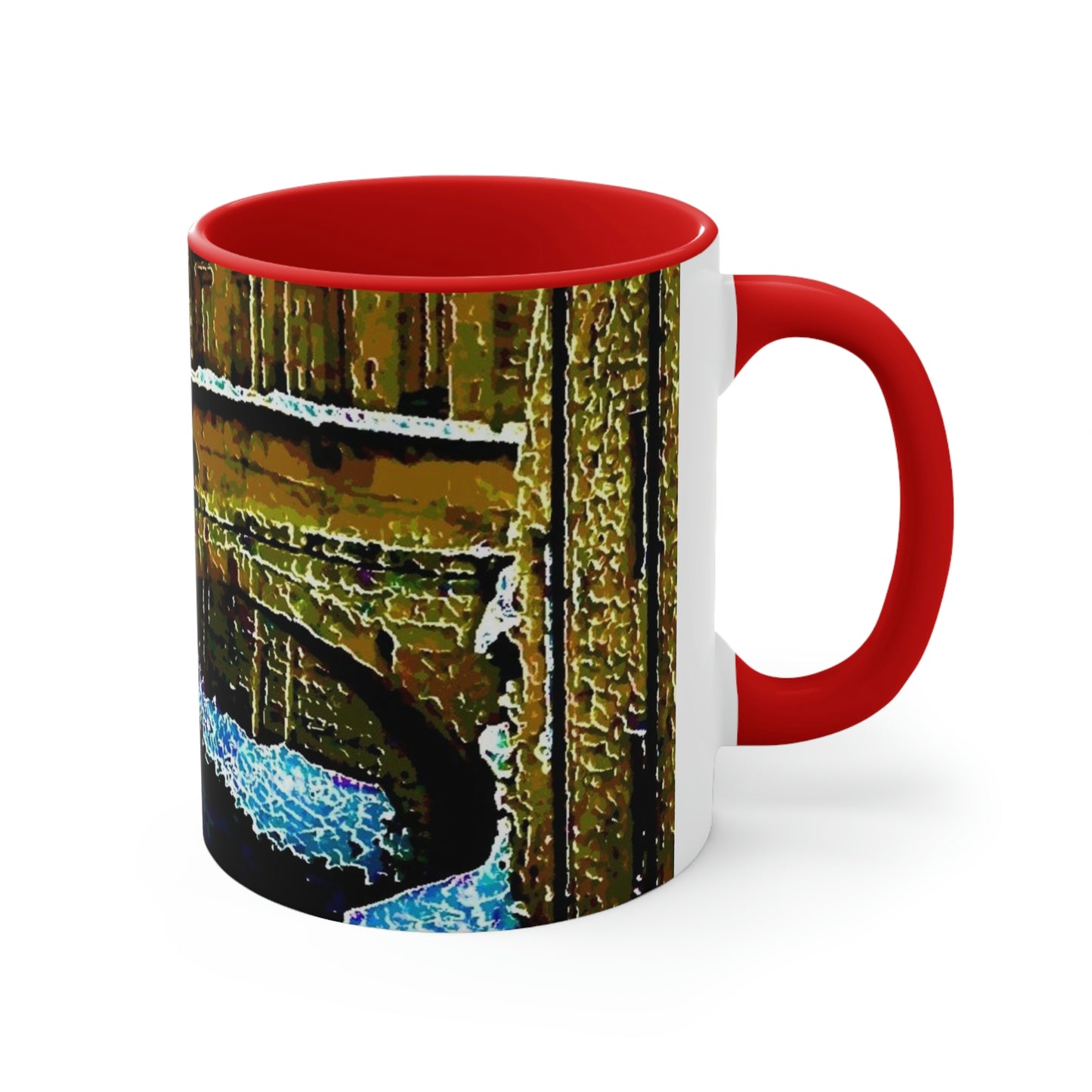 Accent Coffee Mug, 11oz ...  Walikng The Streets & Alleys ... 'Strolling The Canals ... '  ... Original Works  ...