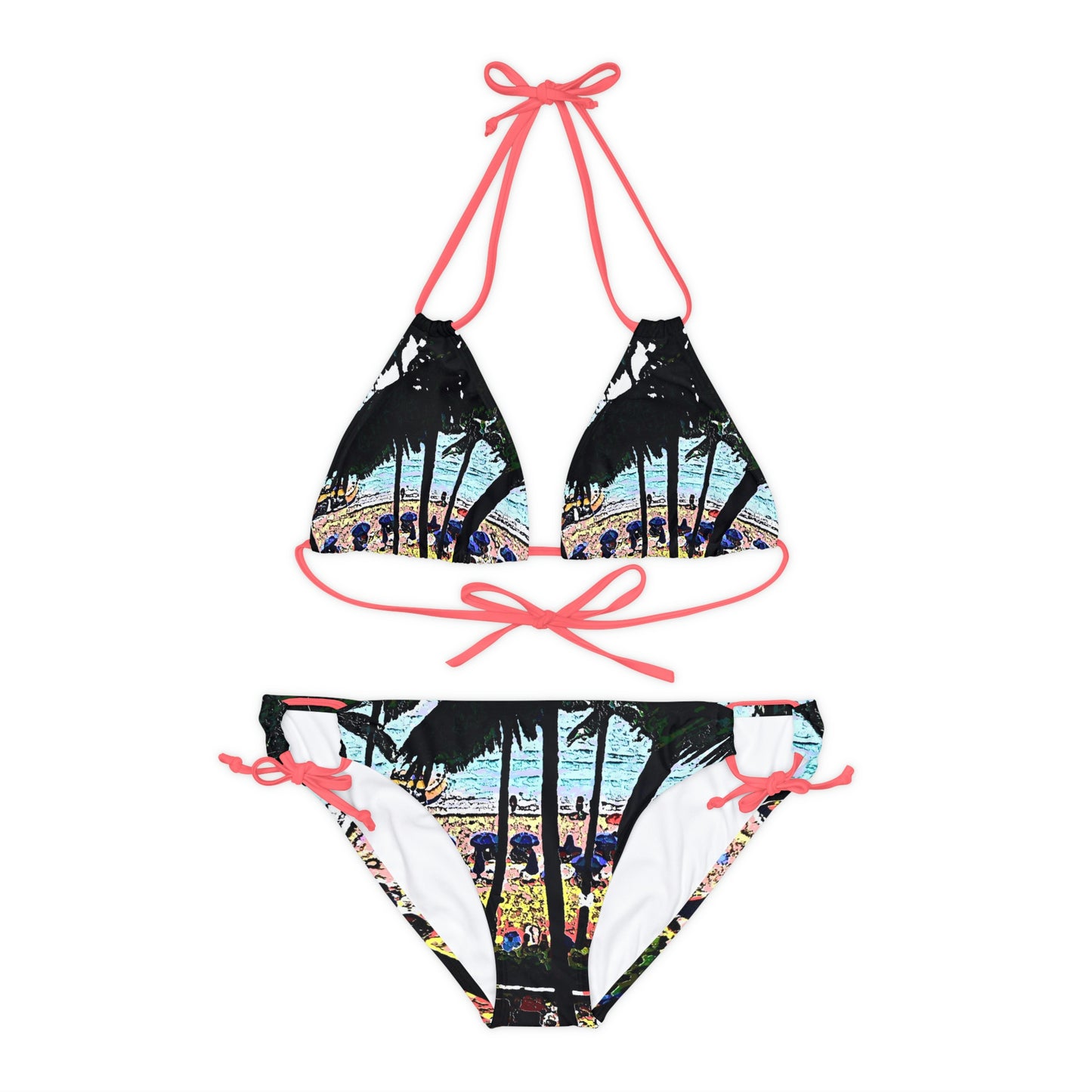 Strappy Bikini Set ...  "A Beautiful Beach Amongst The Palms" ... The Outrigger Waikiki, Honolulu, Oahu ... Original Works ...