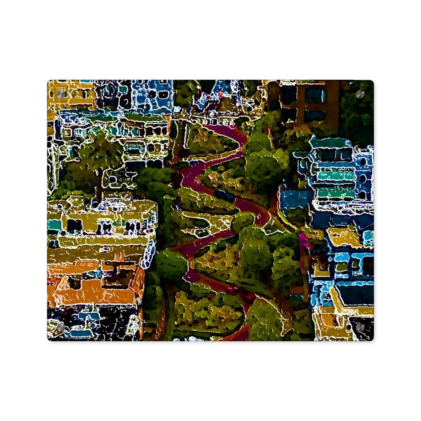 Acrylic Wall Art Panels ... A Crazy Street ... 'Eight Winding Curve-Switchbacks' ... "Lombard Street, San Francisco, CA' ... Family Archives: 1970's ... Original Works ...