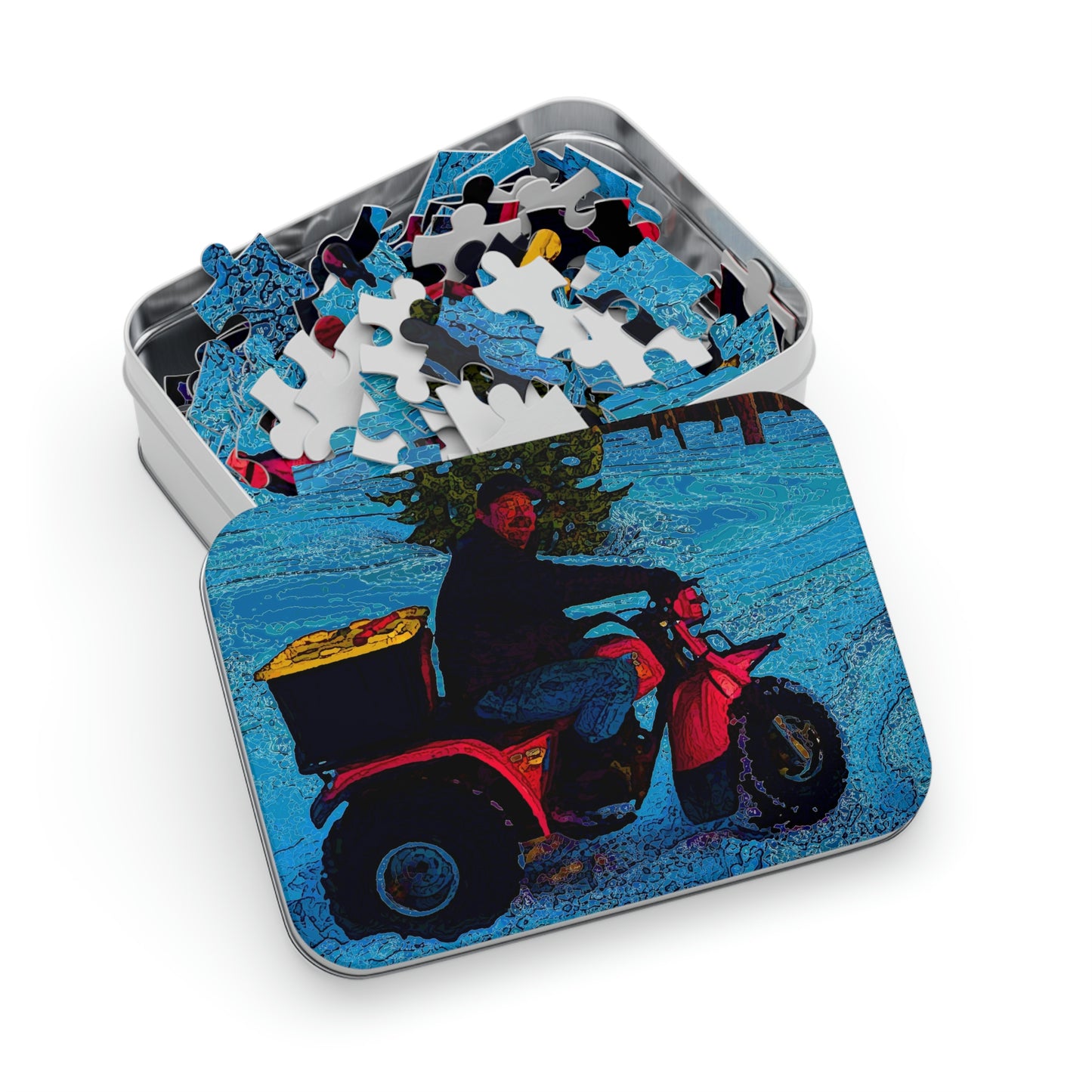 Jigsaw Puzzle (30, 110, 252, 500,1000-Piece) ... There's 2-Wheelin ... There's 4-Wheelin ... 'And-Of-Course' ... "There's 3-Wheelin-In-The-Snow" ...  Original Works ...