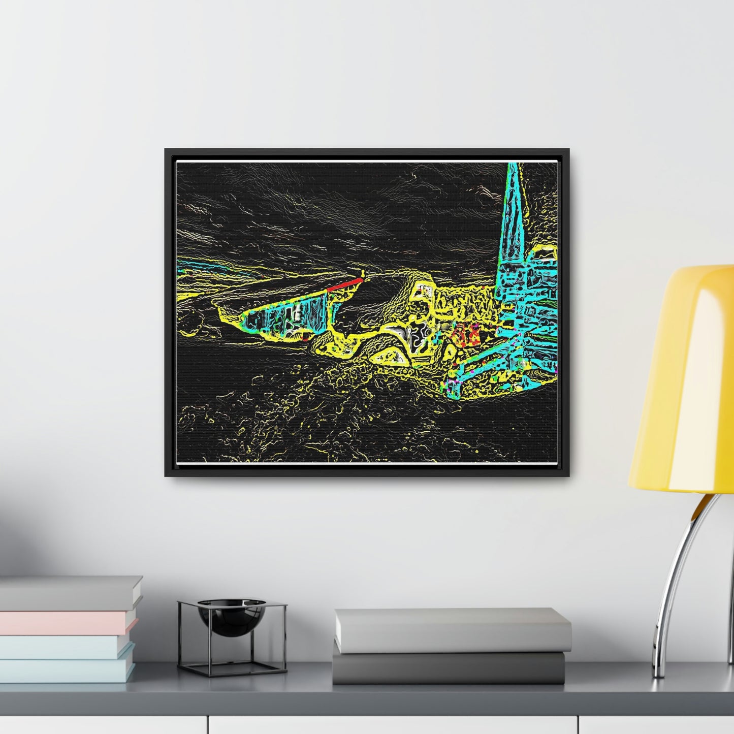 Gallery Canvas Wraps, Horizontal Frame ... "Snow Vehicle In Snow Storm At-Rest" ... Circa 12Mar23 ... Central Idaho ... 18-Hours Rendering Time: Original Works ...