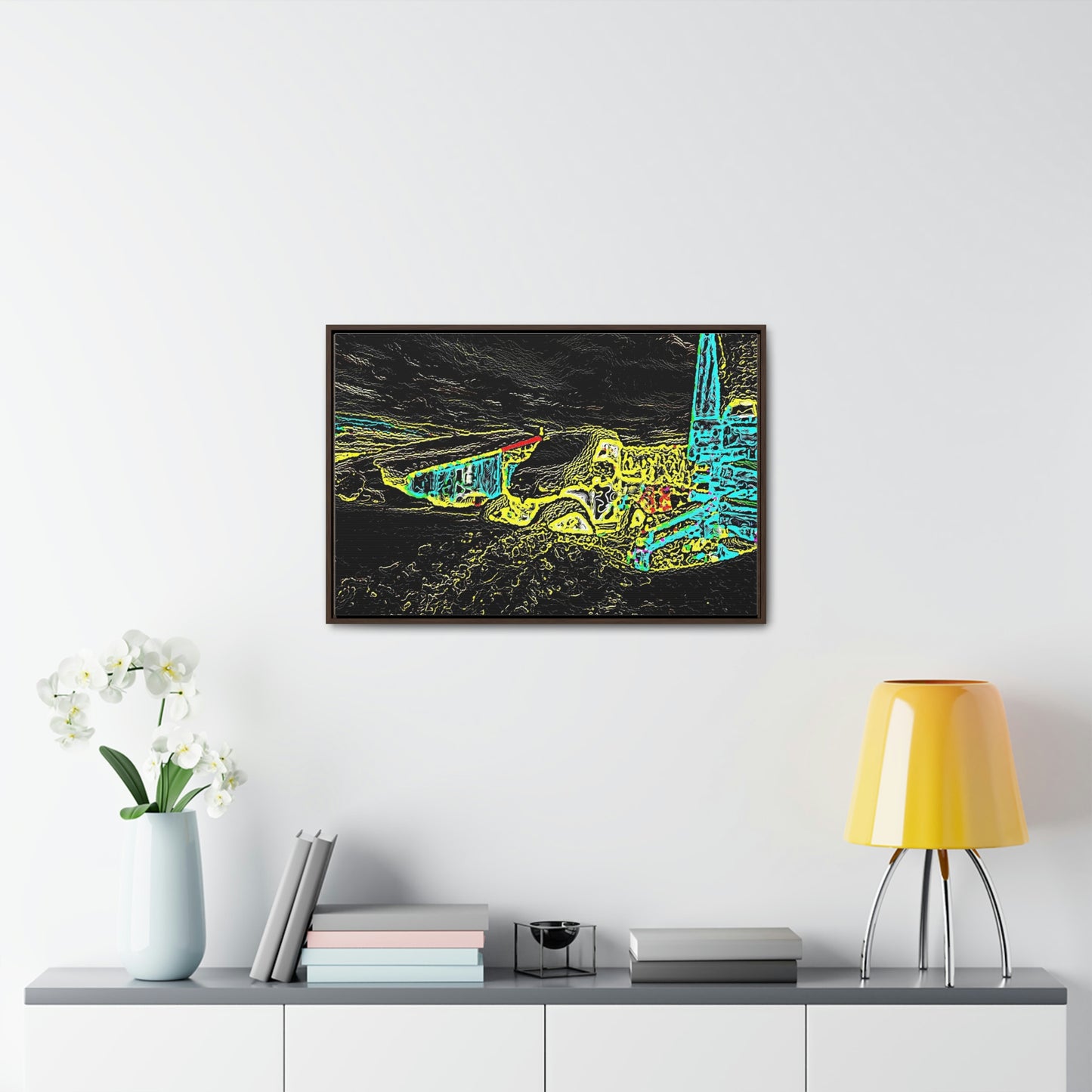 Gallery Canvas Wraps, Horizontal Frame ... "Snow Vehicle In Snow Storm At-Rest" ... Circa 12Mar23 ... Central Idaho ... 18-Hours Rendering Time: Original Works ...