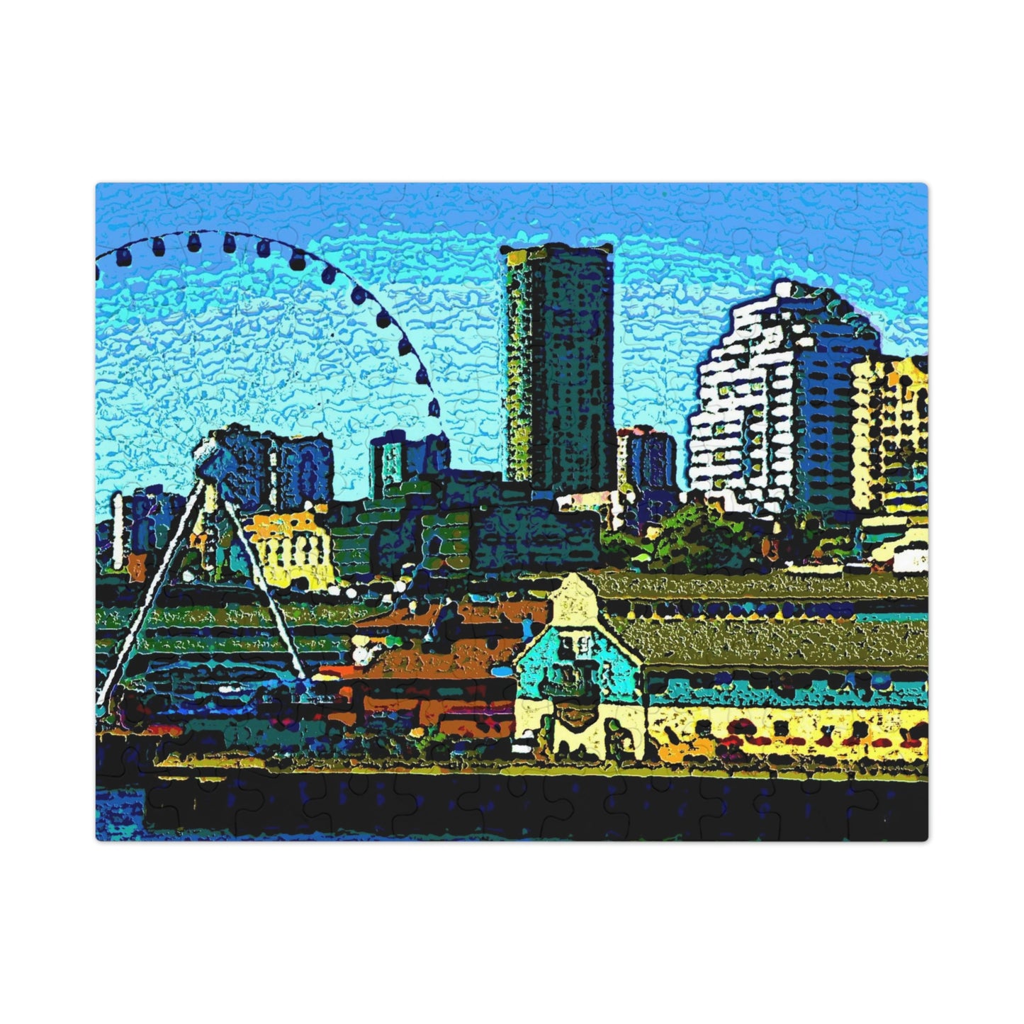 Jigsaw Puzzle (30, 110, 252, 500,1000-Piece) ... That Classic Wheel ... 'Seattle's Wheel' ... & An Old Classic Waterside Vendors ...  'Family Archives' ... Original Works ...