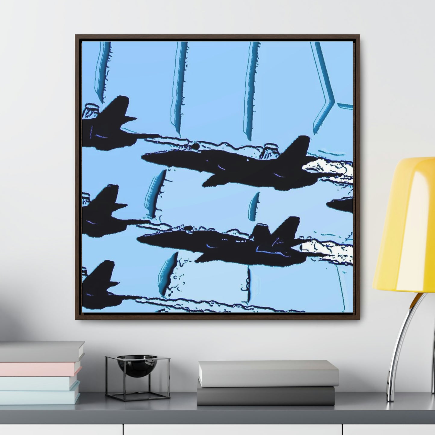 Gallery Canvas Wraps, Square Frame ... Seattle Seafair ..."Blue Angels Run Over Lake Washington" ... Circa Mid 1980's ... Dr FJ Holt ... Original Works ...