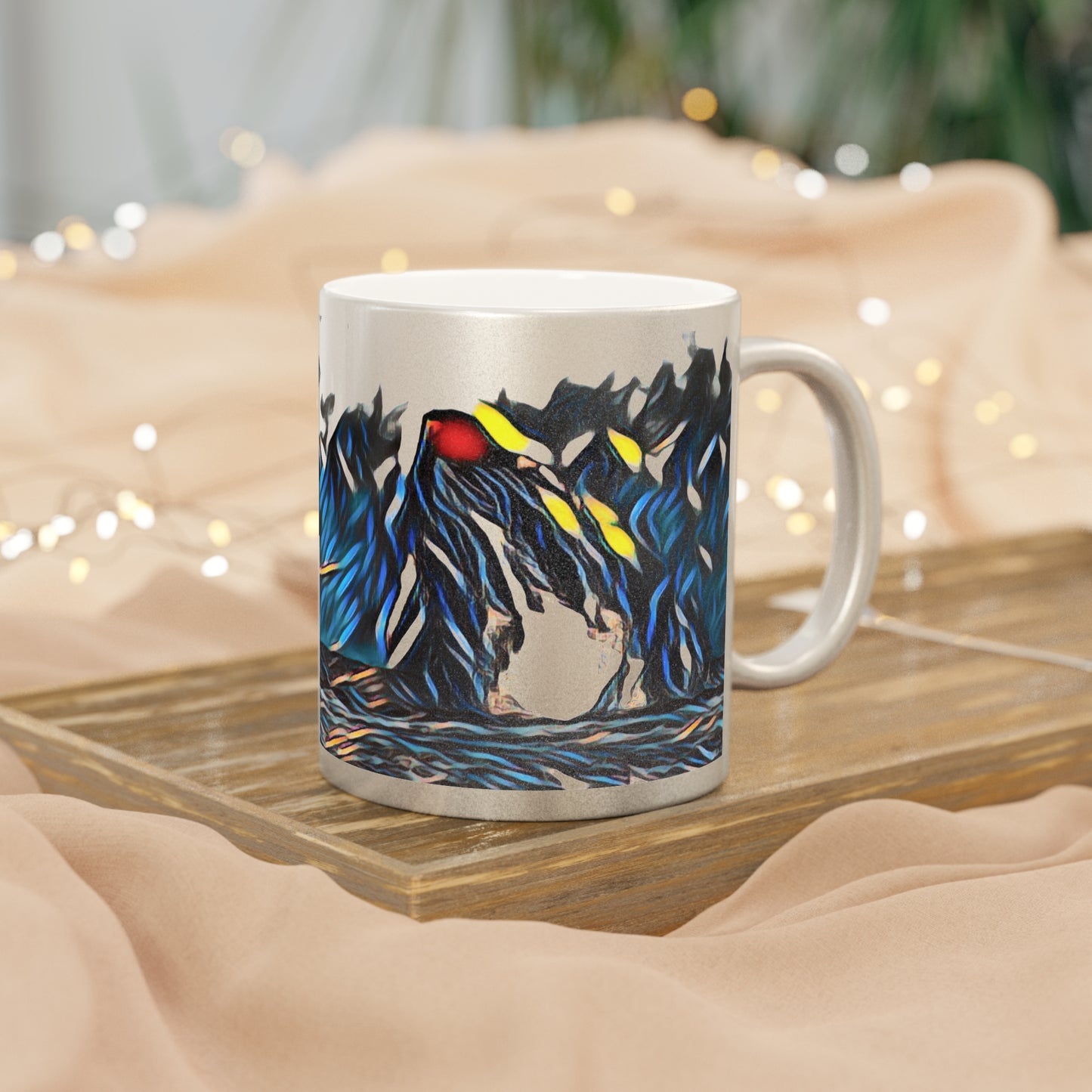 Metallic Mug (Silver\Gold) ... All-That-Color ... "Whale Breach With Style" ... KPH Photo ... Maui Humpback ... 21st Century ... Original Works ...