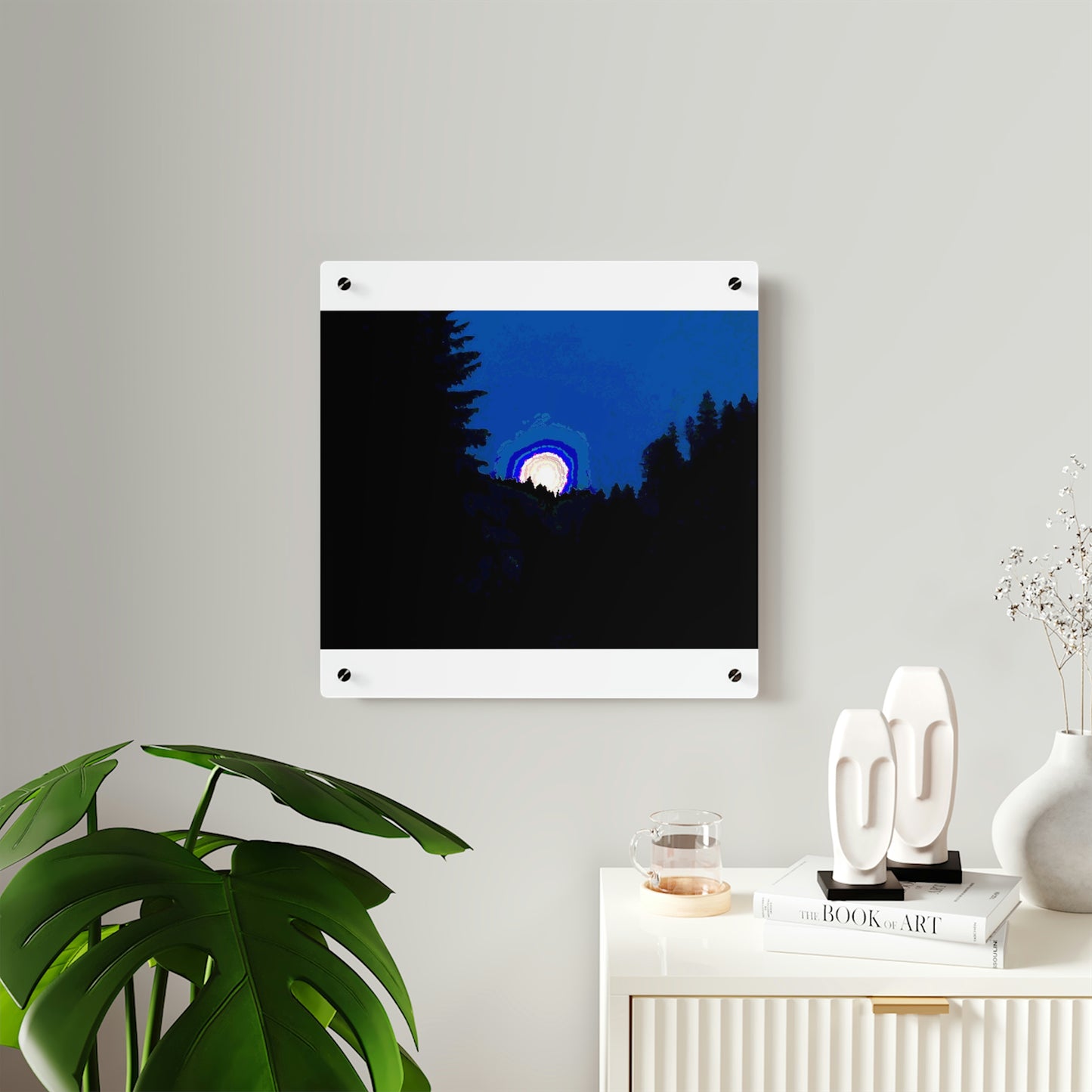 Acrylic Wall Art Panels ... "The Road Home" ...' Over The River & Through The Woods To? ...' ... Moonscape Near Elk City, Idaho ... Original Works ... 5Jan23 ...