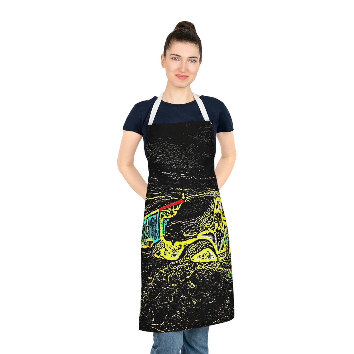 Adult Apron (AOP) ... "Snow Vehicle In Snow Storm At-Rest" ... Circa 12Mar23 ... Central Idaho ... 18-Hours Rendering Time: Original Works ...