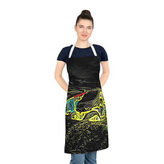 Adult Apron (AOP) ... "Snow Vehicle In Snow Storm At-Rest" ... Circa 12Mar23 ... Central Idaho ... 18-Hours Rendering Time: Original Works ...
