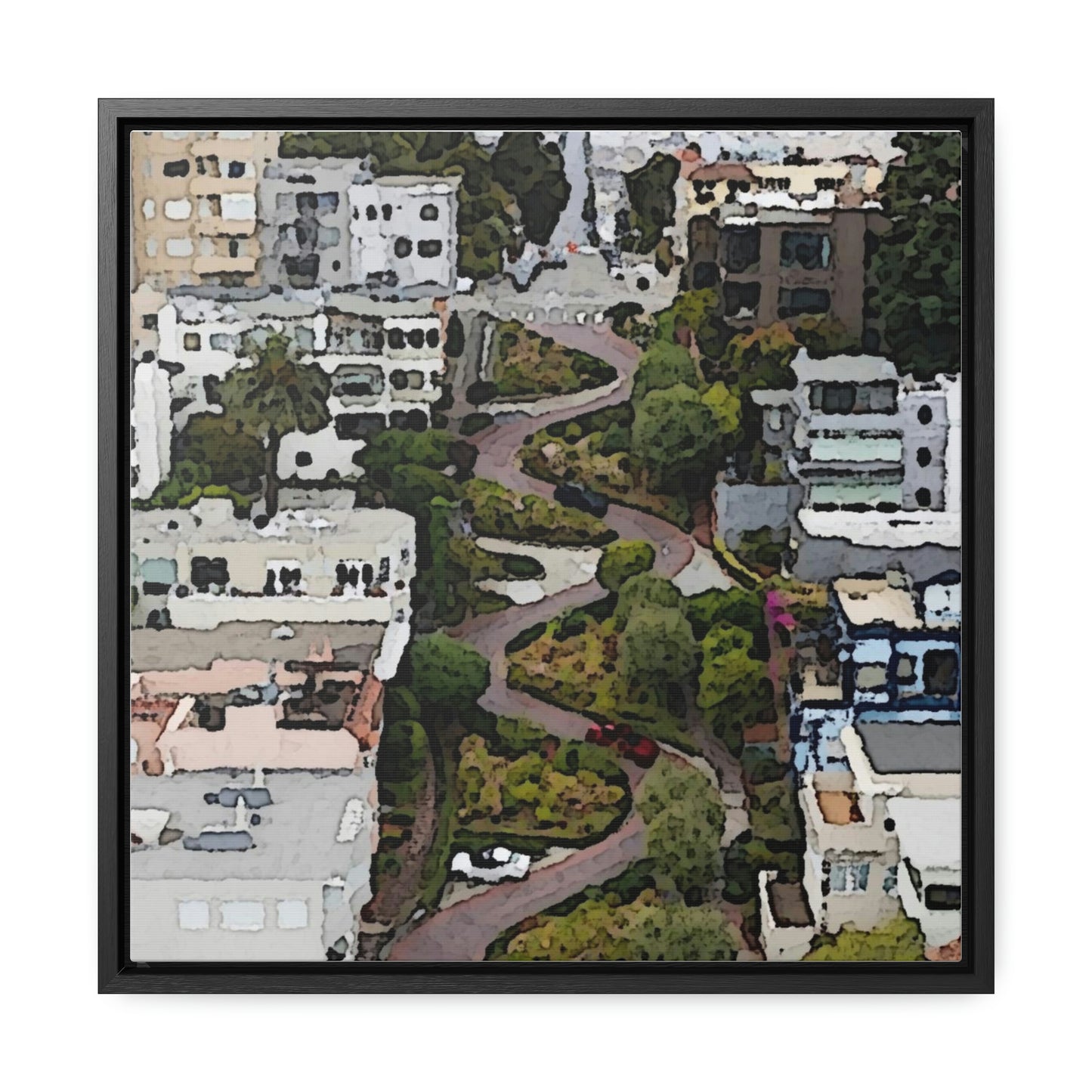 Gallery Canvas Wraps, Square Frame ... A Crazy Street ... 'Eight Winding Curve-Switchbacks' ... "Lombard Street, San Francisco, CA' ... Family Archives: 1970's ... Original Works ...