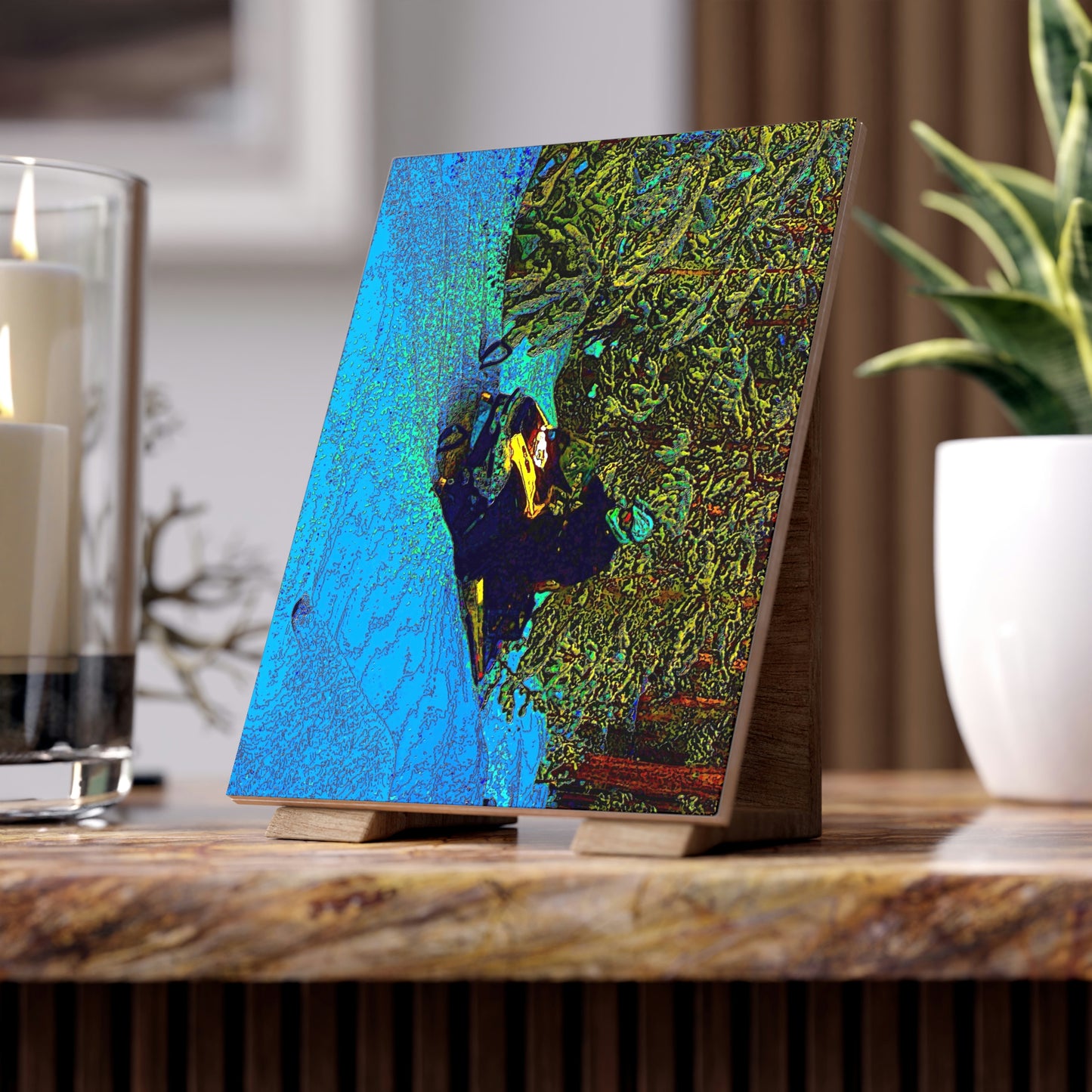 Ceramic Photo Tile ... Yep ... "Another Day ... Riding Through The Wilderness ... " ... February 2023 ... Original Works ...