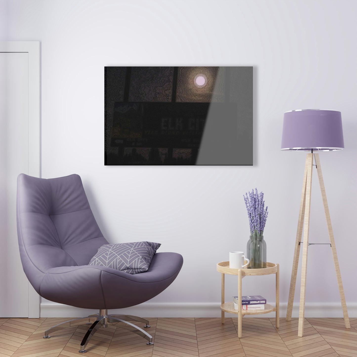 Acrylic Prints ... Car Approaches From The Stern ... Moon Ascendary From The Bow ... "Two Friendly Travellers On A Cold Night Near Elk City" ... C
