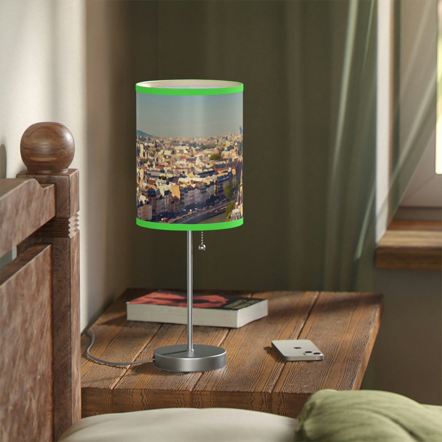 Lamp on a Stand, US|CA plug ... Au Paris ... "Along The River Seine" ... Barbara Joan Bonnell-Holt: 1972 ... Original Works ...