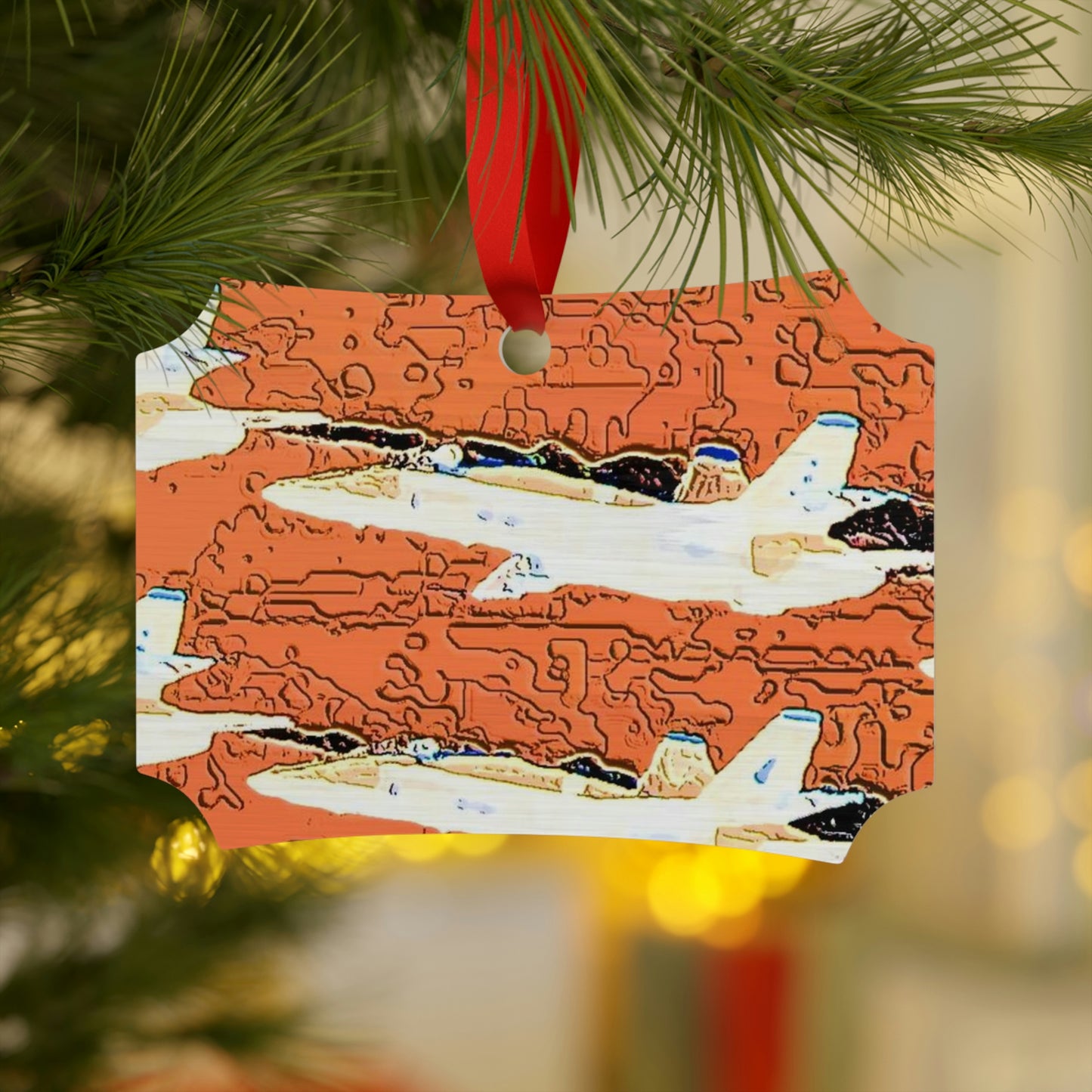 Plywood Ornaments (Round, Berlin) ... Seattle Seafair ..."Blue Angels Run Over Lake Washington" ... Circa Mid 1980's ... Dr FJ Holt ... Original Works ...