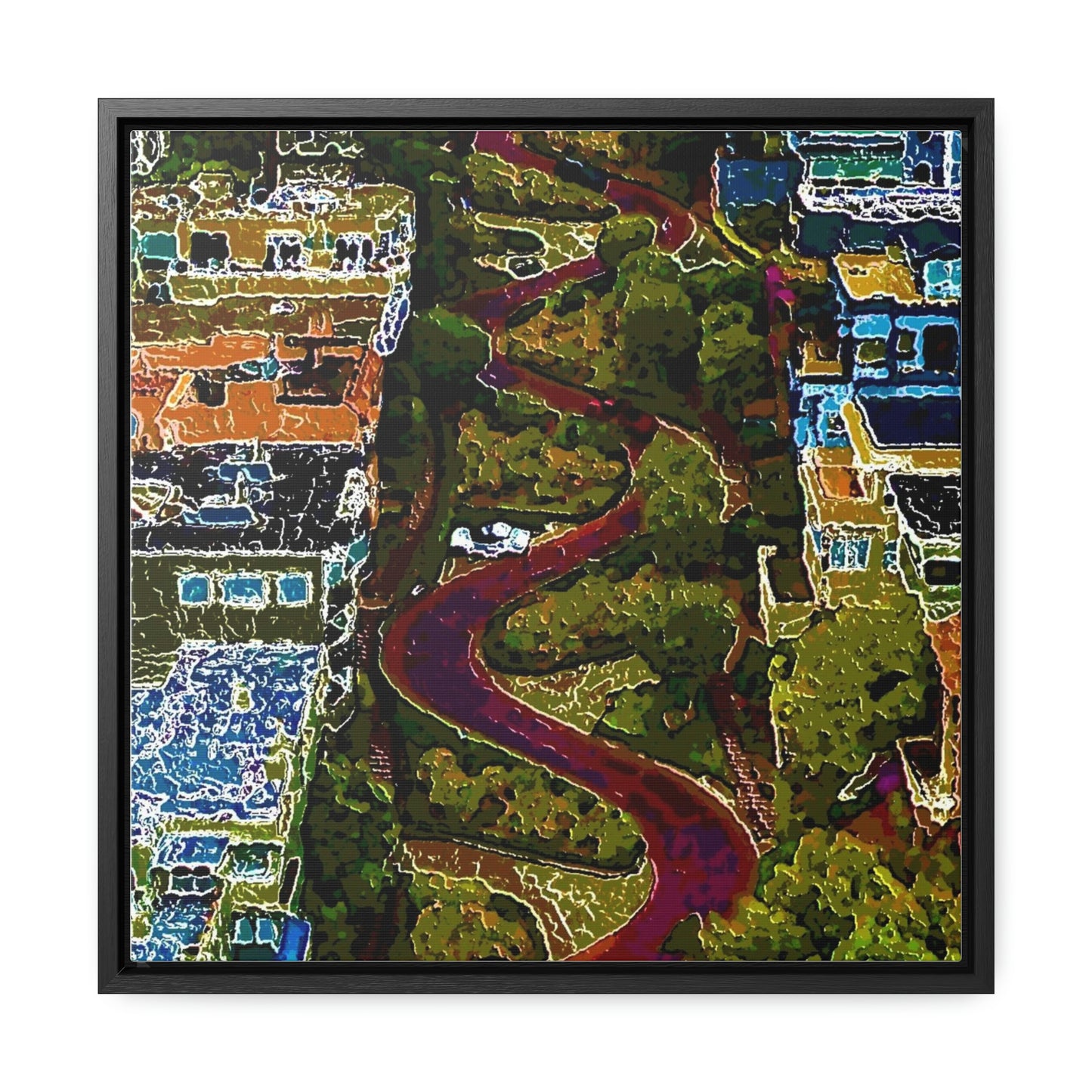 Gallery Canvas Wraps, Square Frame ... A Crazy Street ... 'Eight Winding Curve-Switchbacks' ... "Lombard Street, San Francisco, CA' ... Family Archives: 1970's ... Original Works ...
