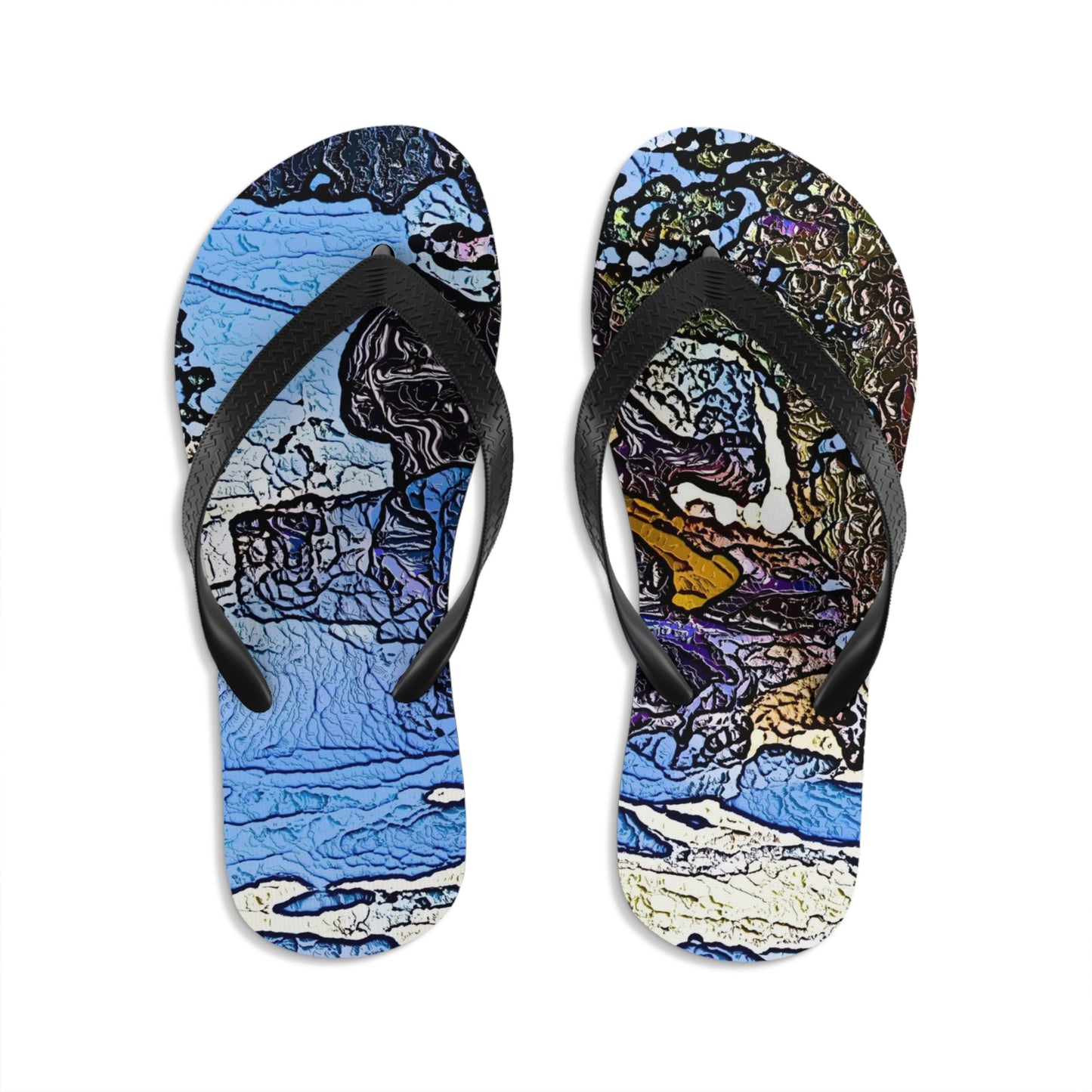 Unisex Flip-Flops ... Blasting Through-The-Powder ... 'Central Idaho Mounains ... ' 2Dec22 ...