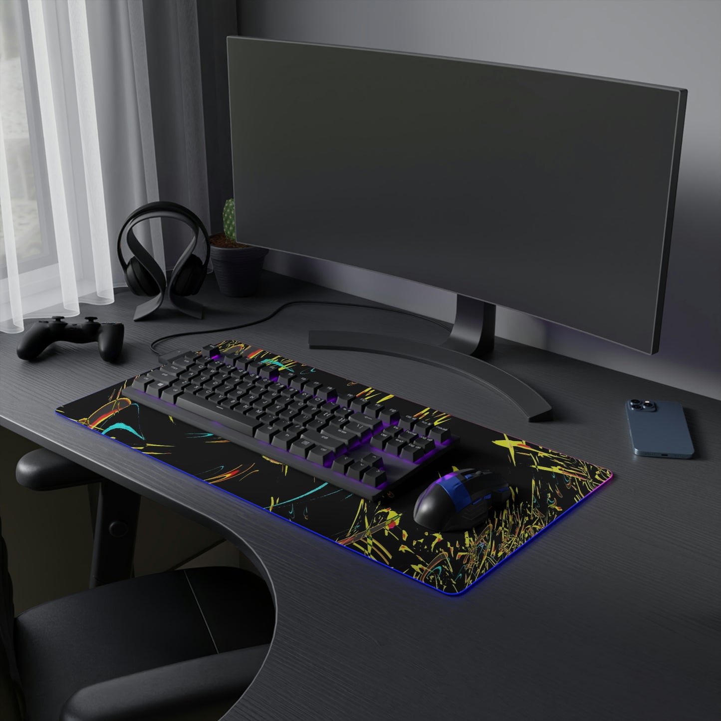 LED Gaming Mouse Pad ... "Waning Moon" ... Central Idaho ... October 2022 ... Rendering Time: 22 Hours ... Original Works ...