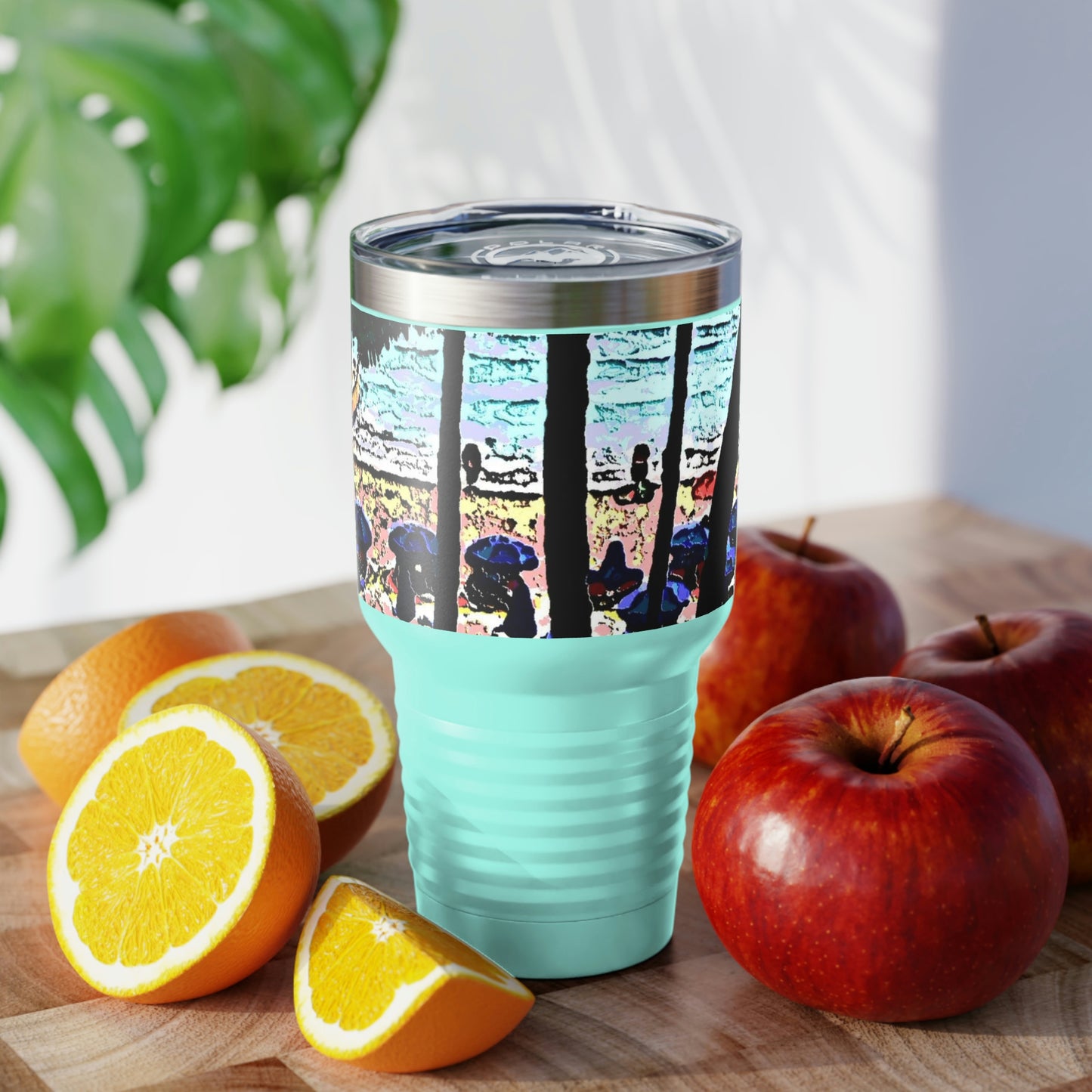 Ringneck Tumbler, 30oz ... "A Beautiful Beach Amongst The Palms" ... The Outrigger Waikiki, Honolulu, Oahu ... Original Works ...