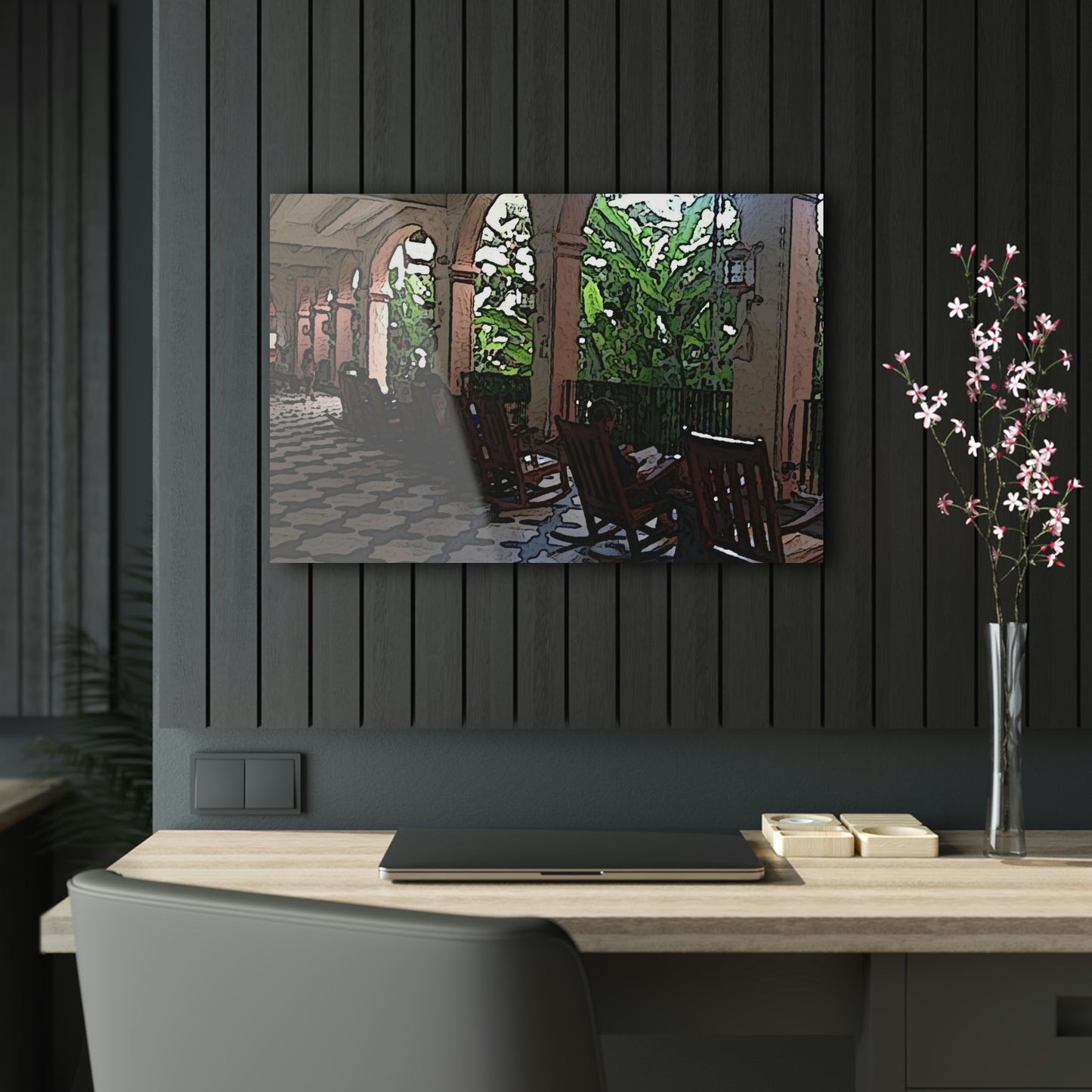 Acrylic Prints ...  Lanai & Rocking Chairs At: 'The Pink Palace' ... The Royal Hawai'ian ... Honolulu, HI ... '27Oct2014' ... Original Works ...