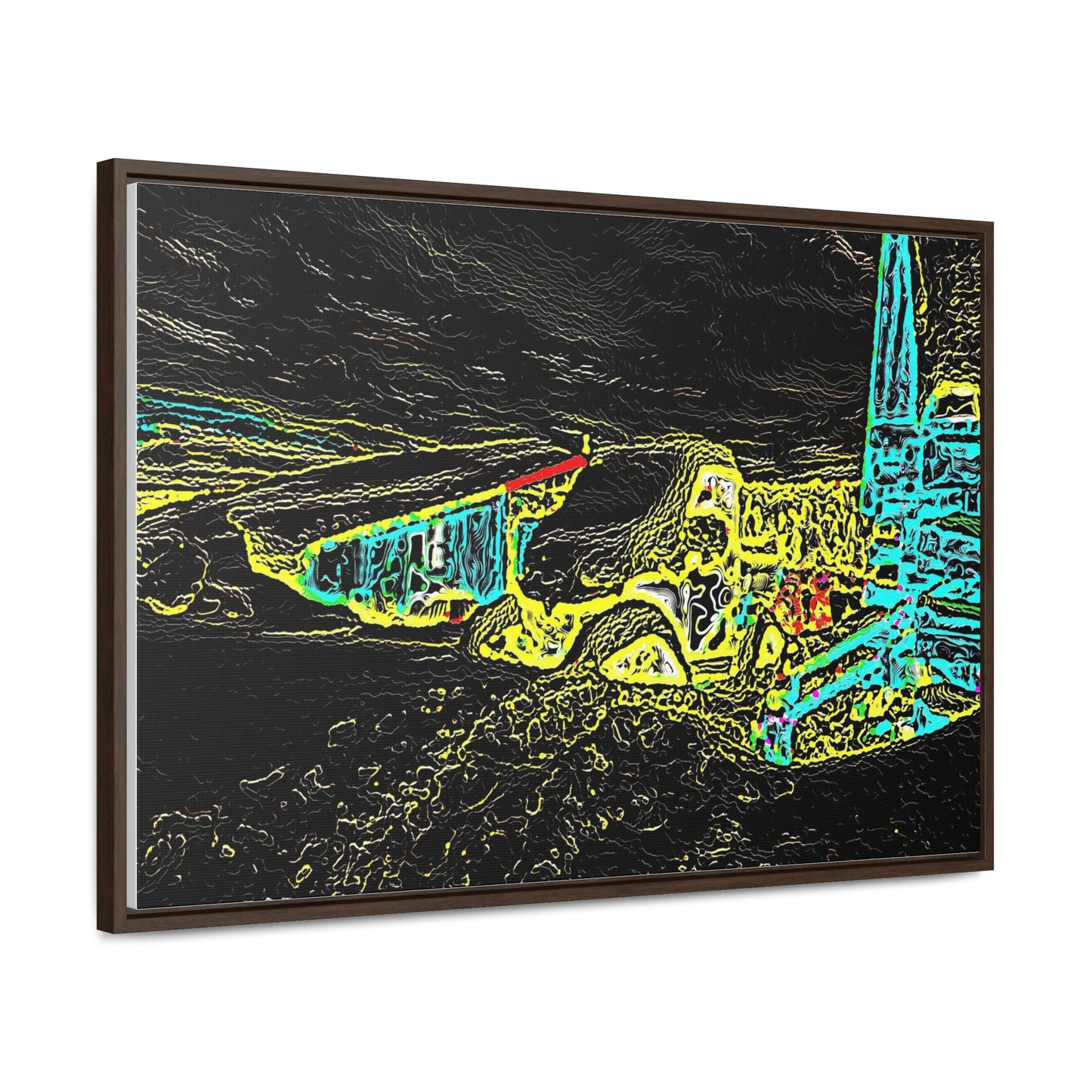 Gallery Canvas Wraps, Horizontal Frame ... "Snow Vehicle In Snow Storm At-Rest" ... Circa 12Mar23 ... Central Idaho ... 18-Hours Rendering Time: Original Works ...