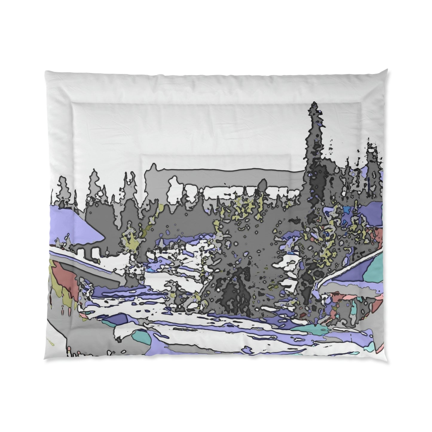 Comforter ...  Snow ... Impressionalism ... Mountain-Snowscape "Happy New Years 2023!" ...