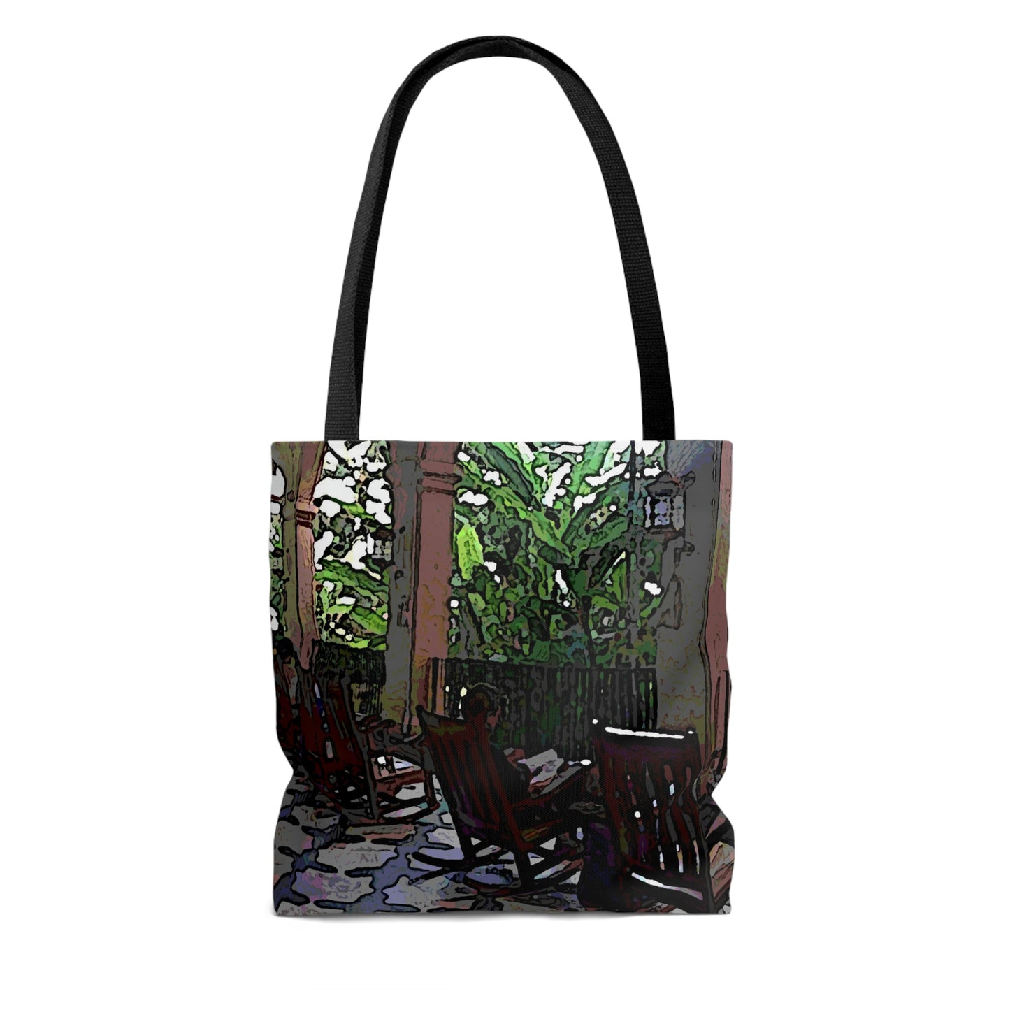 AOP Tote Bag ...  Lanai & Rocking Chairs At: 'The Pink Palace' ... The Royal Hawai'ian ... Honolulu, HI ... '27Oct2014' ... Original Works ...
