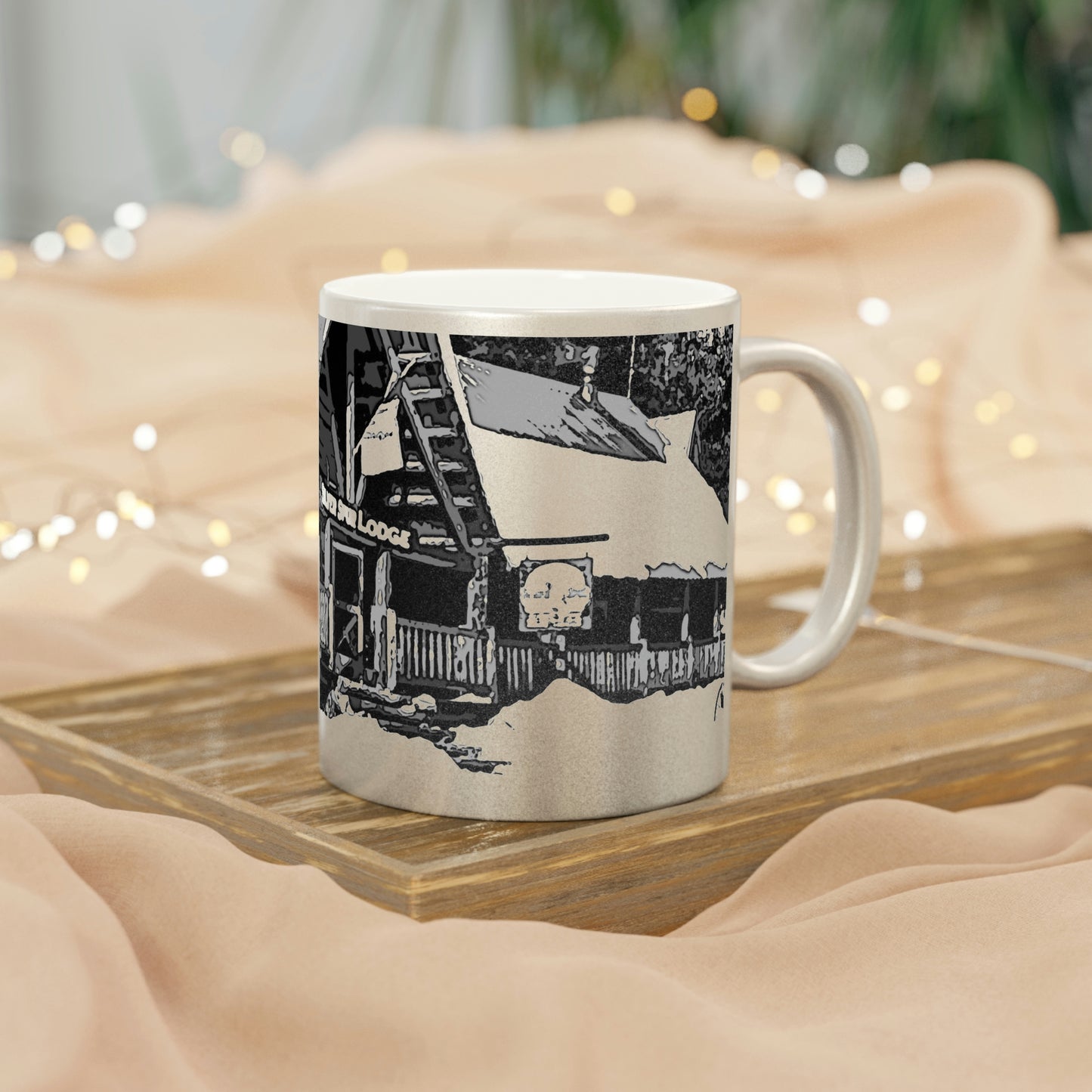 Metallic Mug (Silver\Gold) ... A Beautiful Lodge & Back-Country Outfitter In A Mountain Town ... 'Dixie, Idaho, November 2022' ... Original Works ...