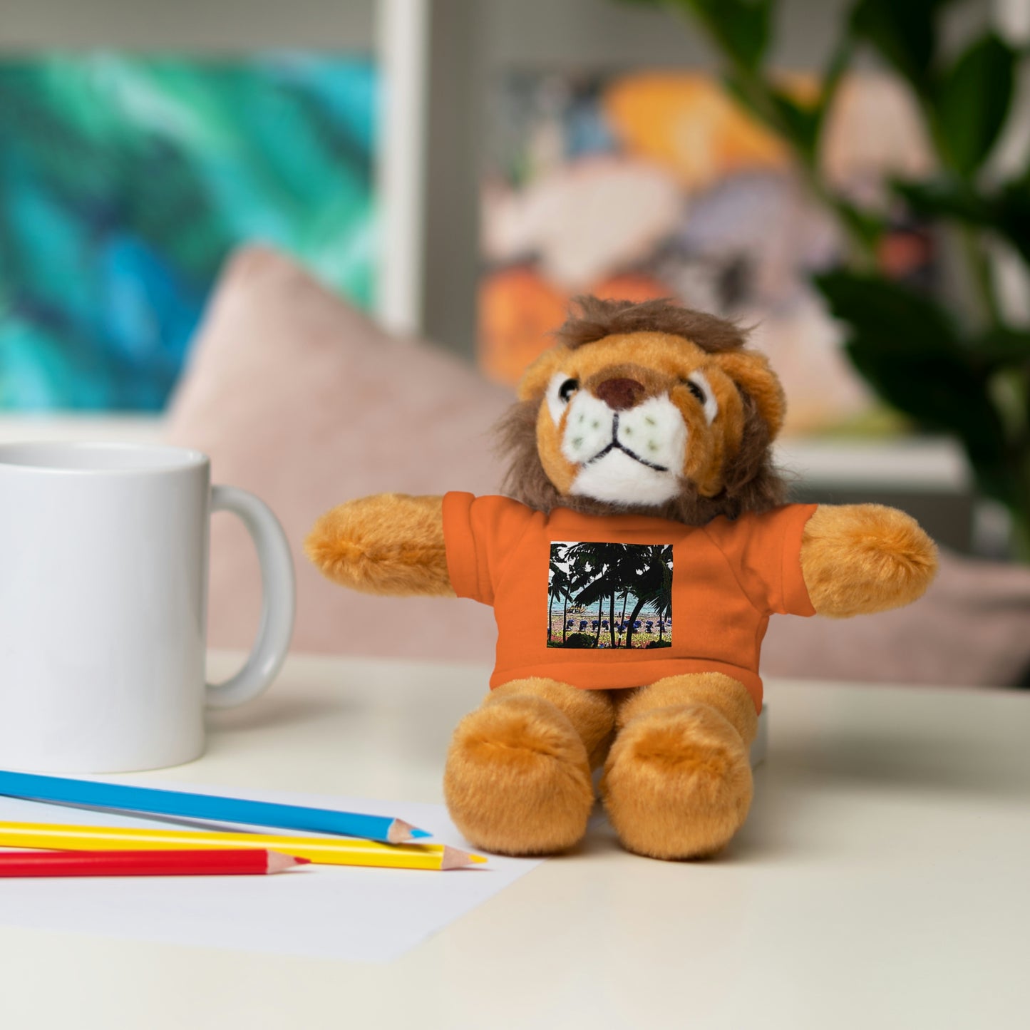 Stuffed Animals with Tee ... "A Beautiful Beach Amongst The Palms" ... The Outrigger Waikiki, Honolulu, Oahu ... Original Works ...