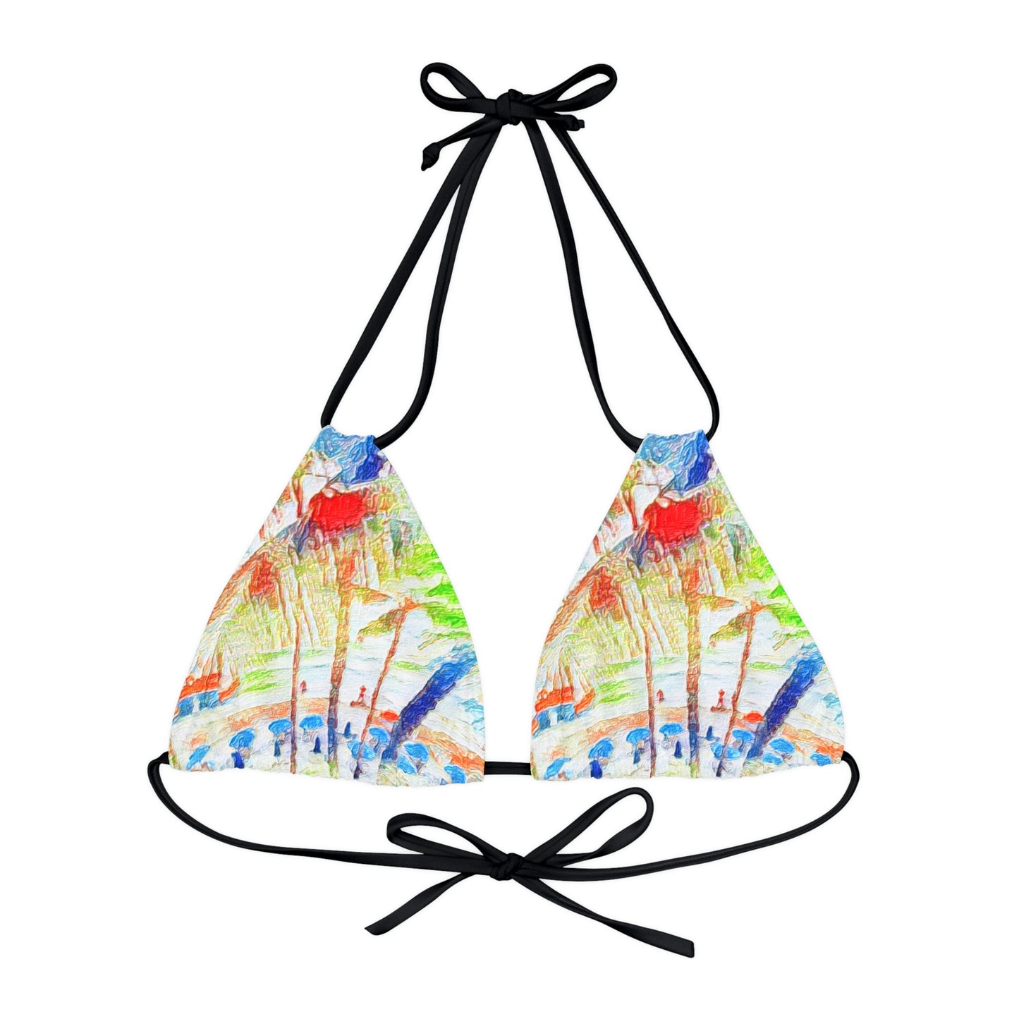 Strappy Triangle Bikini Top (AOP) ... "The Royal Hawai'ian: Waikiki Beach_Beach" ... Honolulu, HI ... Ocotber 2014 (Halloween) ... Original Works ...