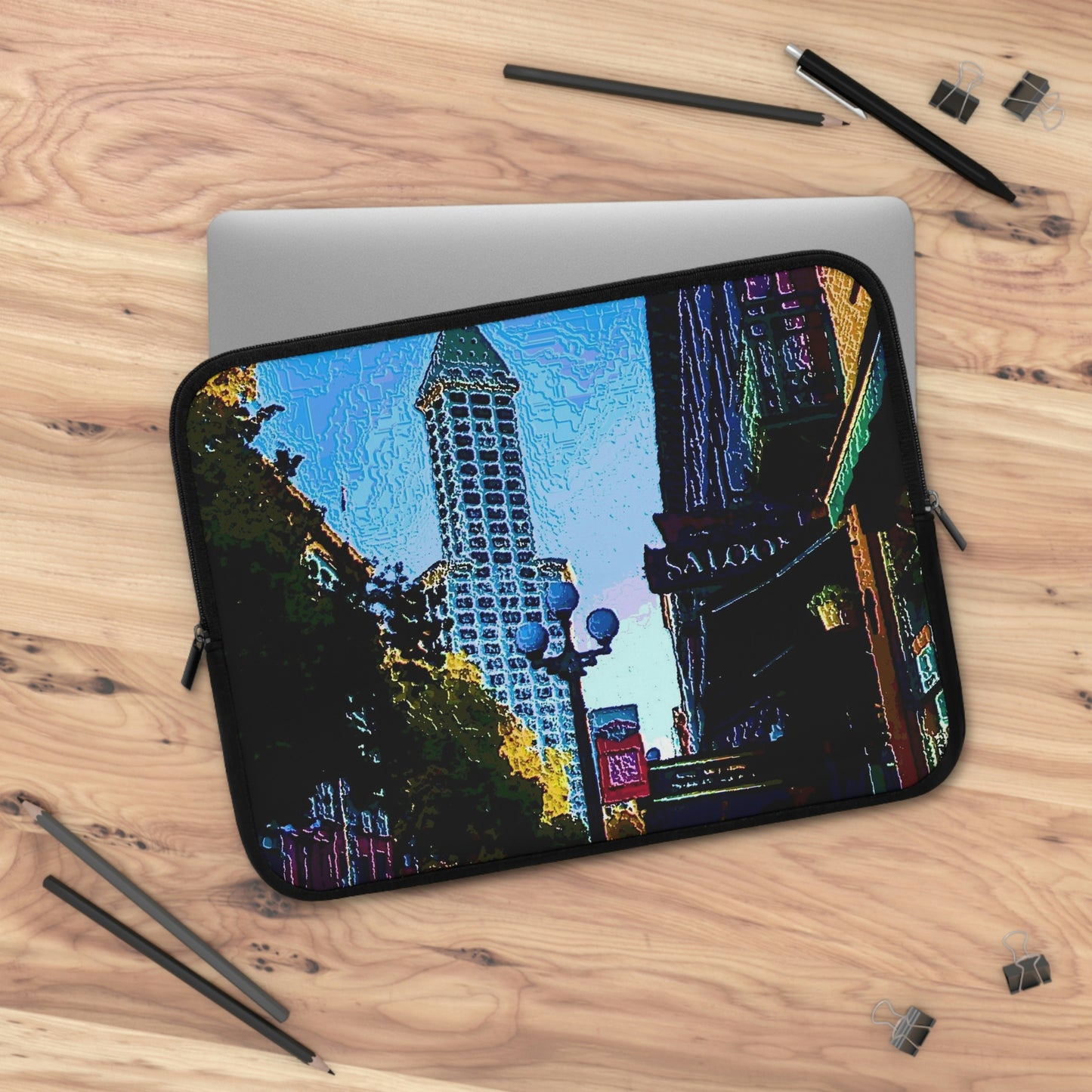 Laptop Sleeve ...  Pioneer Square & Smith Tower ... 'That World Famous View' ... Colleague Supplied Photo ... Original Works ...