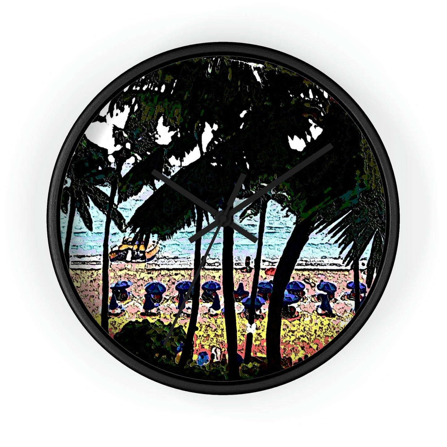 Wall Clock ... "A Beautiful Beach Amongst The Palms" ... The Outrigger Waikiki, Honolulu, Oahu ... Original Works ...