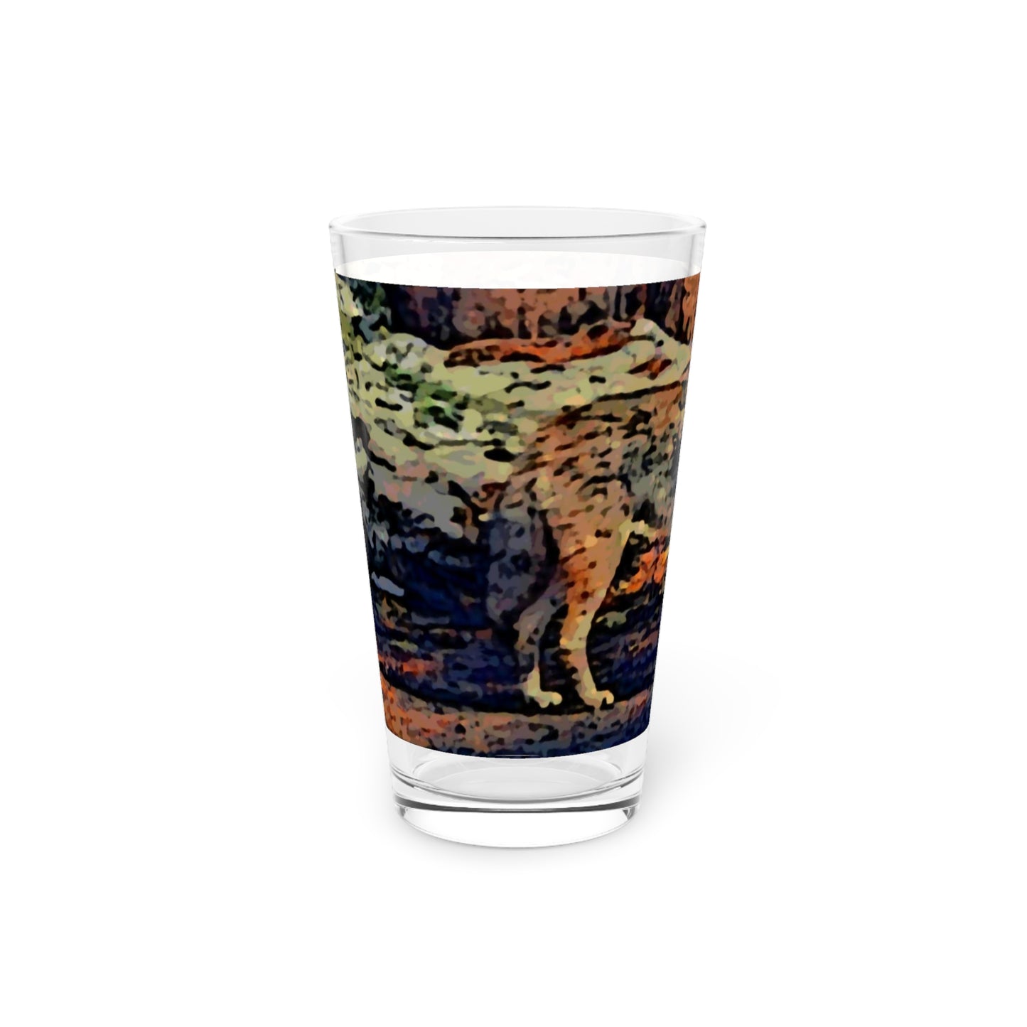 Pint Glass, 16oz ... Coyote ... "Yosemite Valley: Circa May23 ... KPH Base Photo" ... Original Works ...